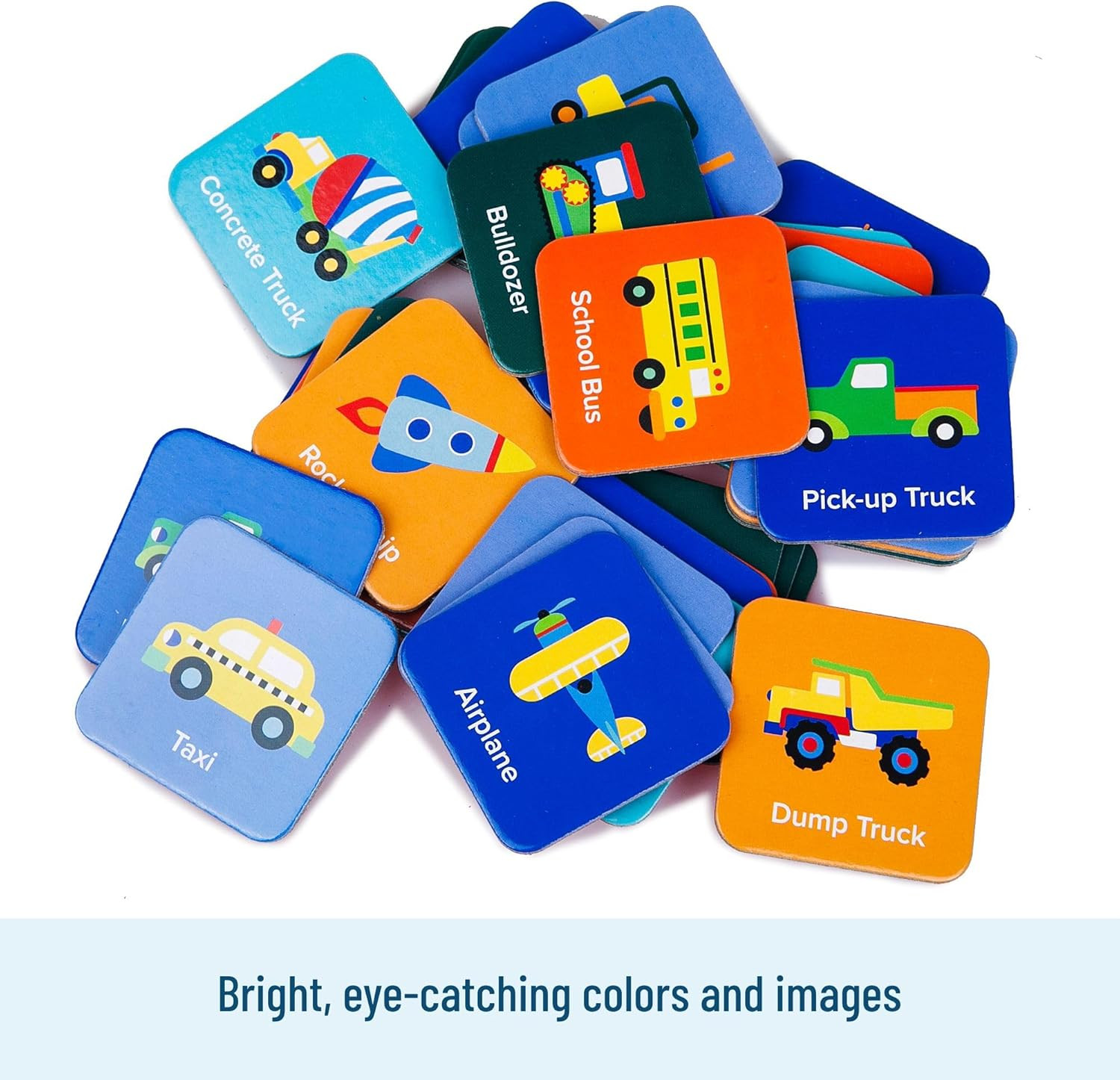 Memory Matching Game – 18 Educational Pairs for Toddlers & Preschool – Transport
