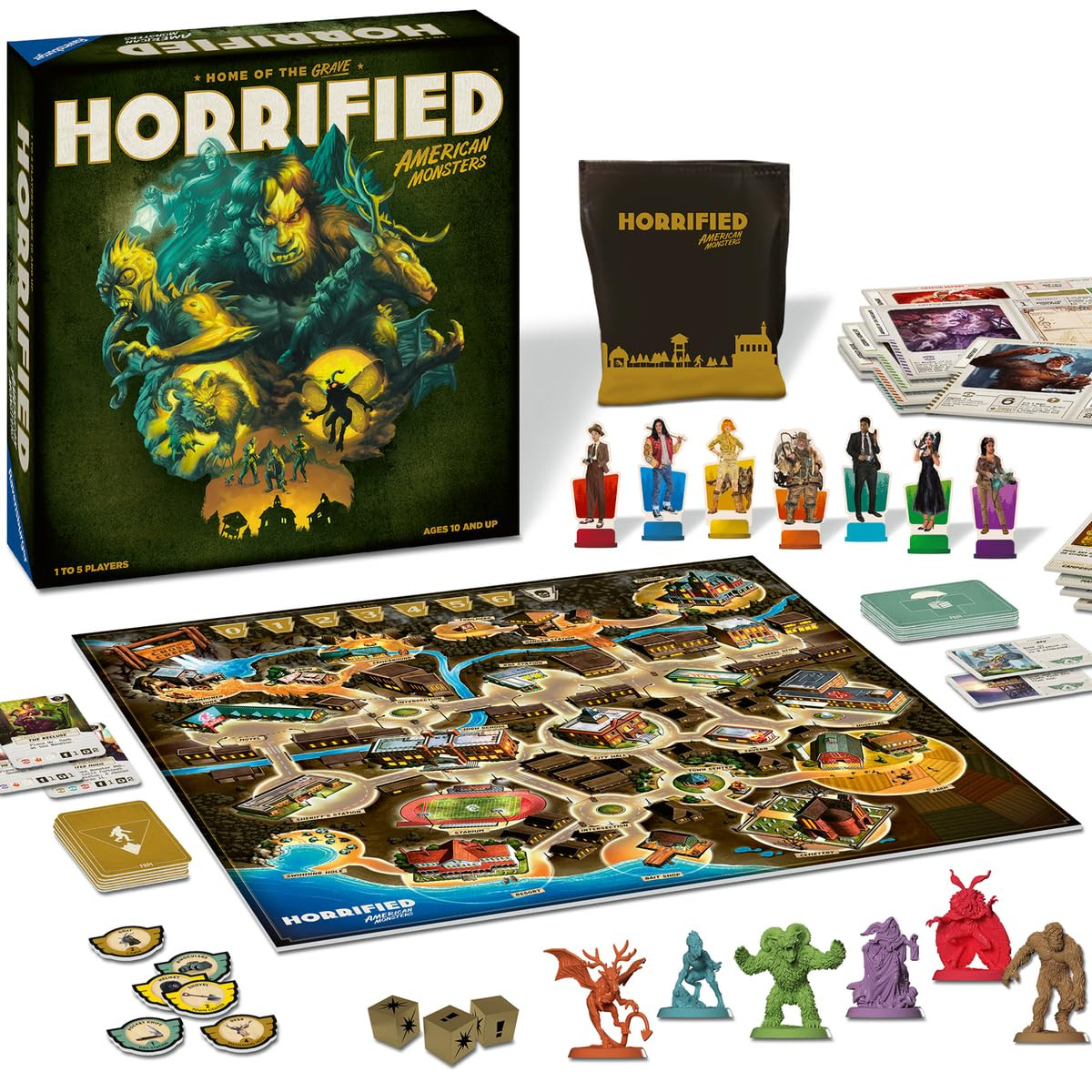Horrified American Monsters Board Game Cryptids Strategy Family Fun 10 and Up