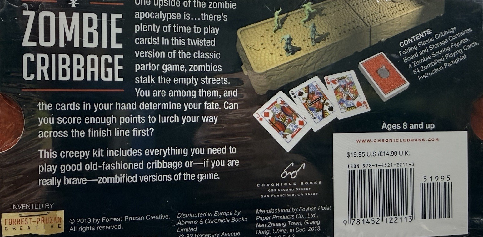 Zombie Cribbage : The Classic Parlor Game That Just Won’t Die SEALED