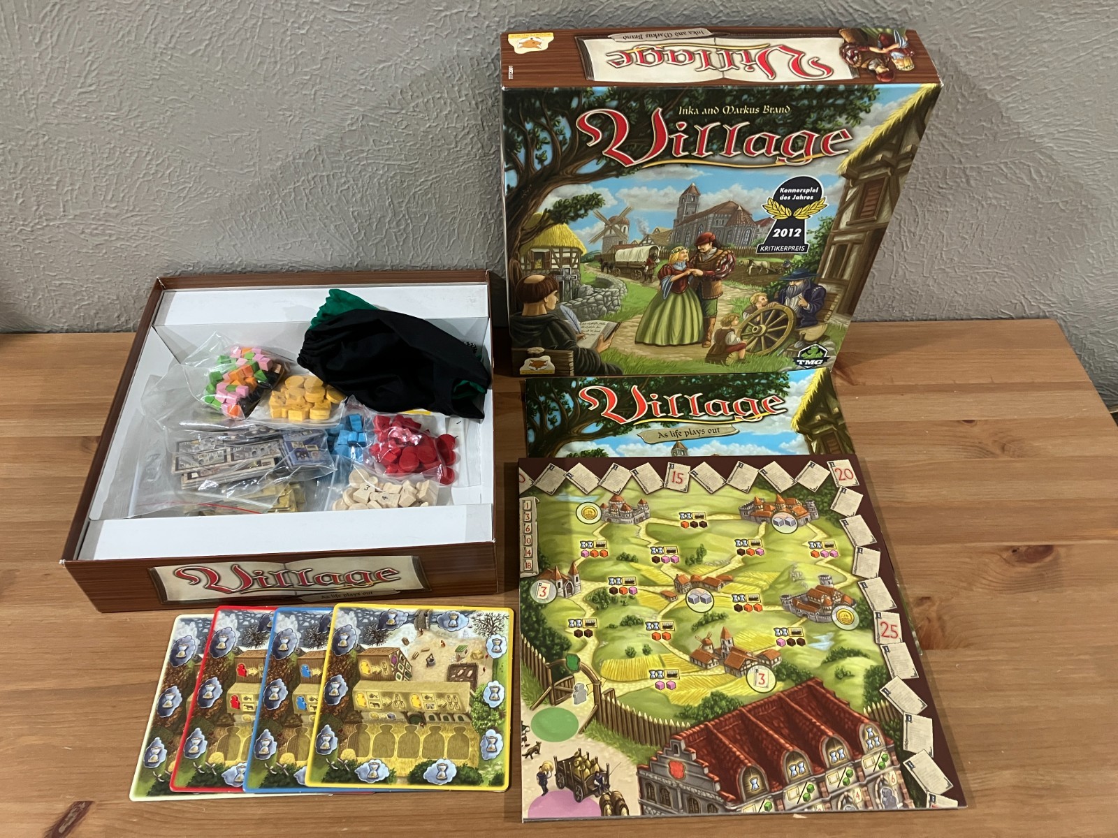 VILLAGE Medieval Strategy Board Game, Inka and Markus Brand, TMG, COMPLETE