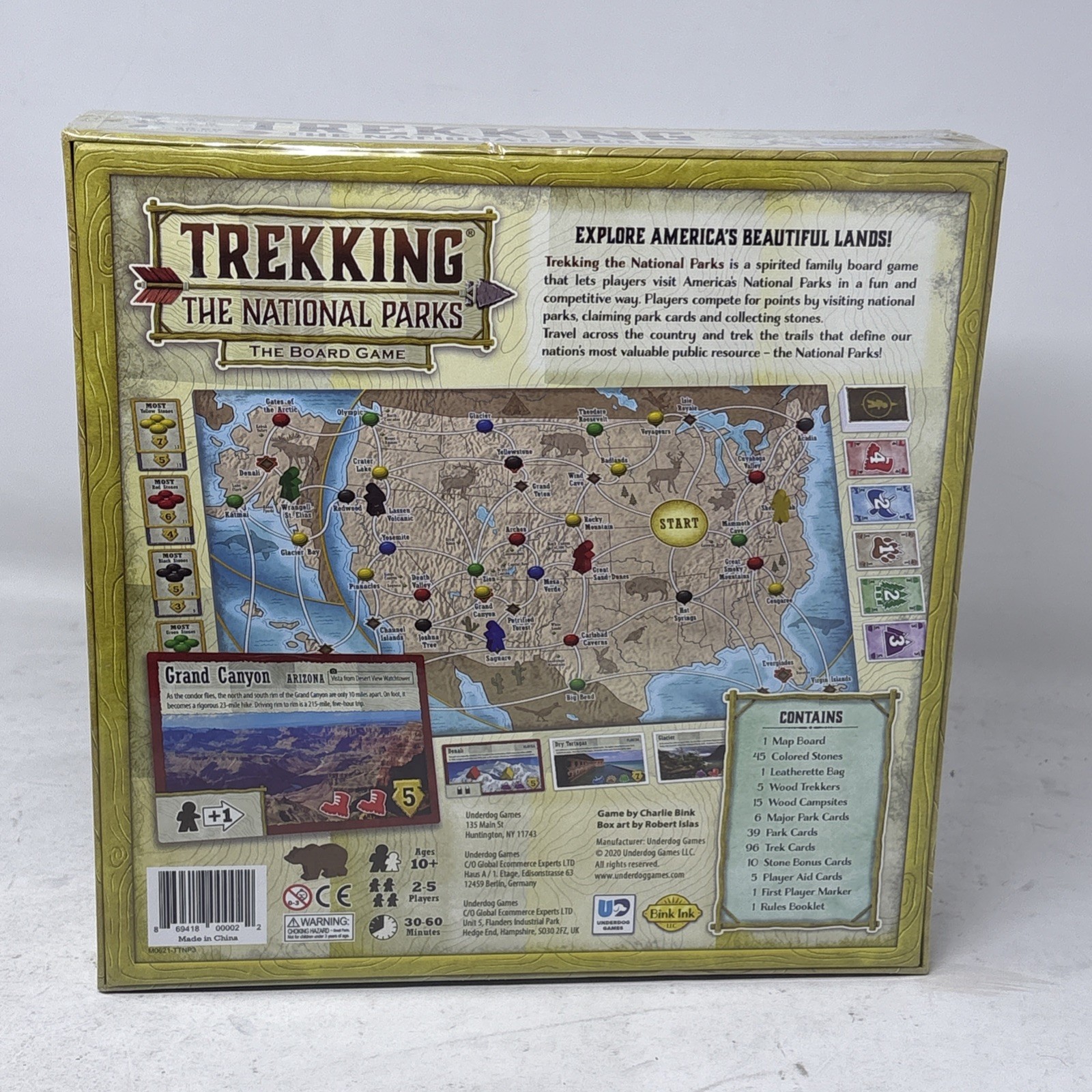 Trekking the National Parks Board Game 2nd Edition Under Dog Games New Sealed