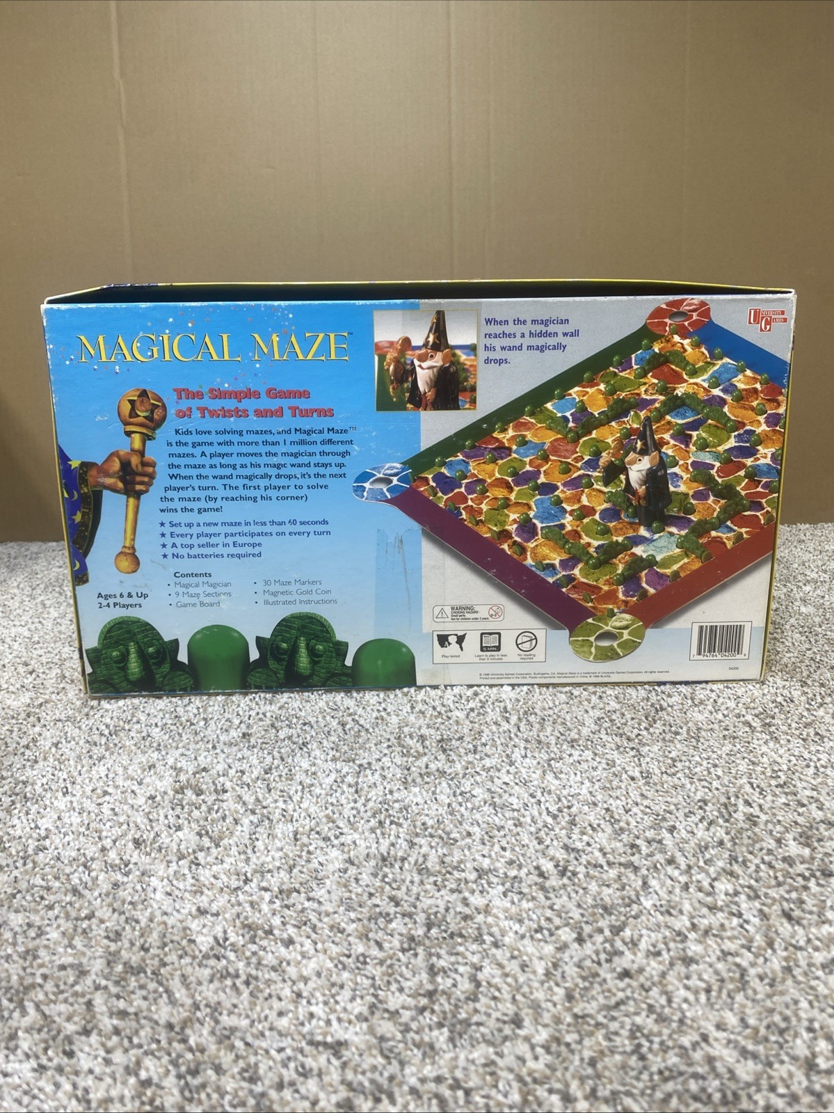 VINTAGE Magical Maze Board Game University Games 1996 Wizards 2-4 Players