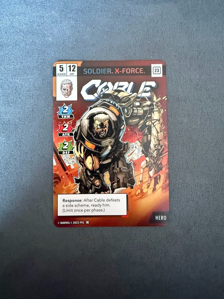 [Marvel Champions LCG] Cable (Alternate Art) – NeXt Evolution Promo Card – NM