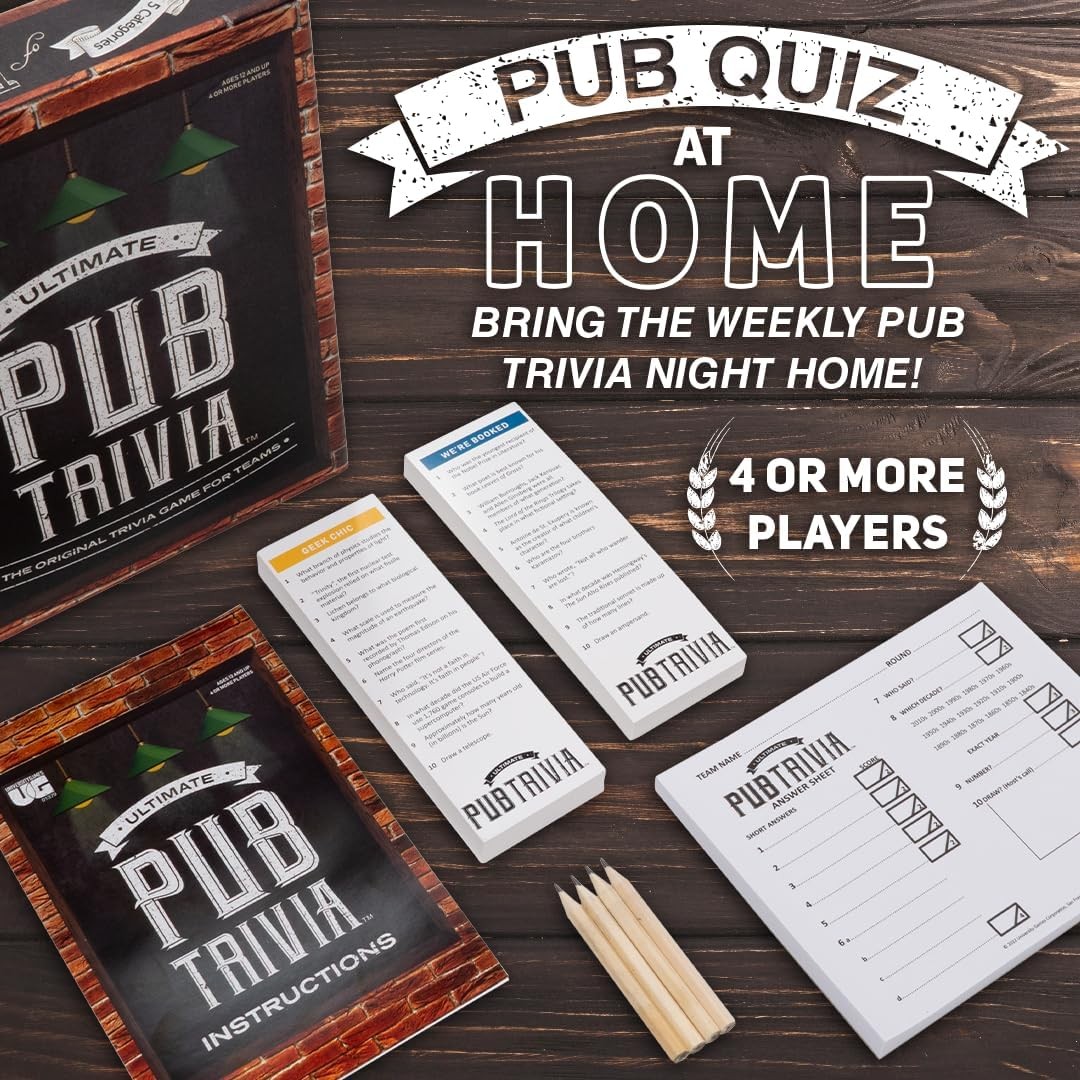 Ultimate Pub Trivia Team Game 4 or More Loving Players Ages 12 and Up