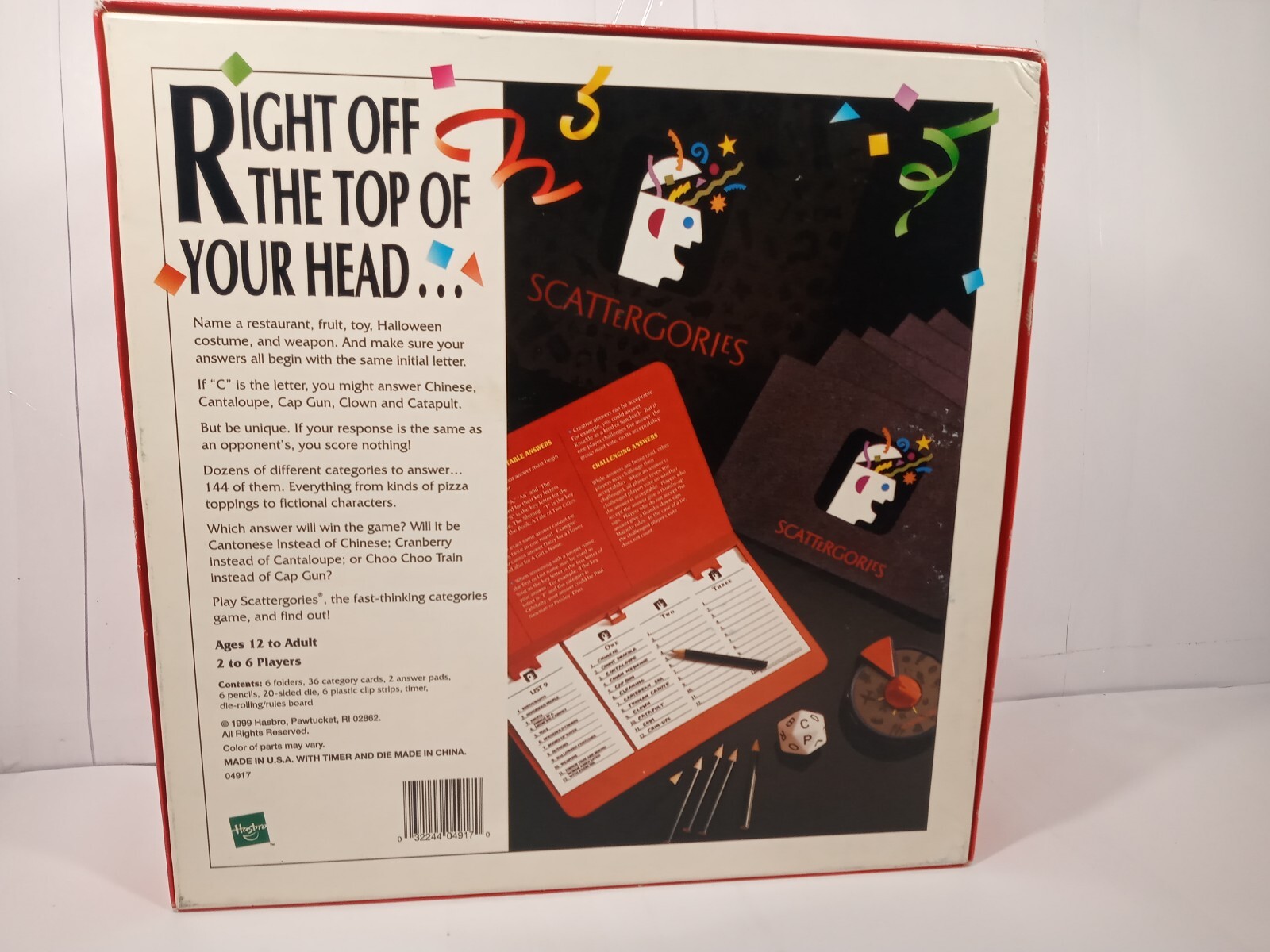 The Game Of Scattergories (1999, Hasbro) Complete