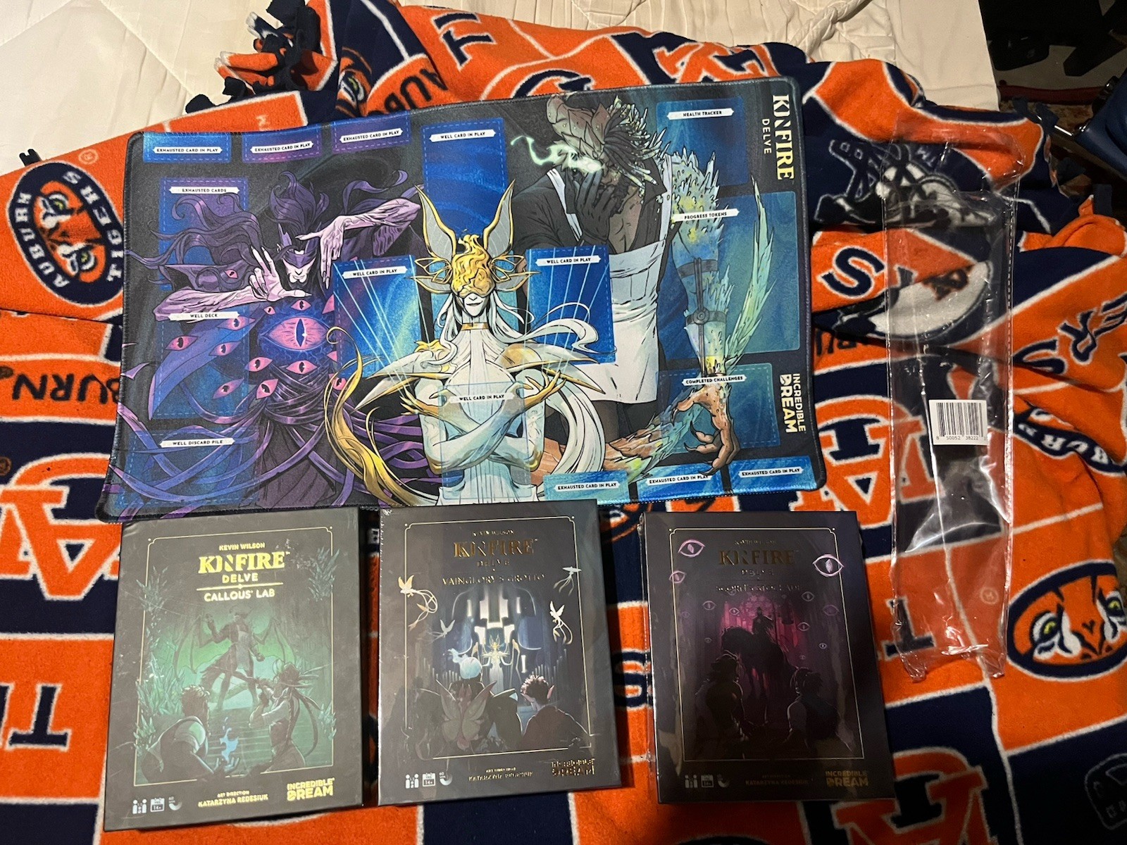 Kinfire Delve Board Games Lot Includes All Three Games And Playmat