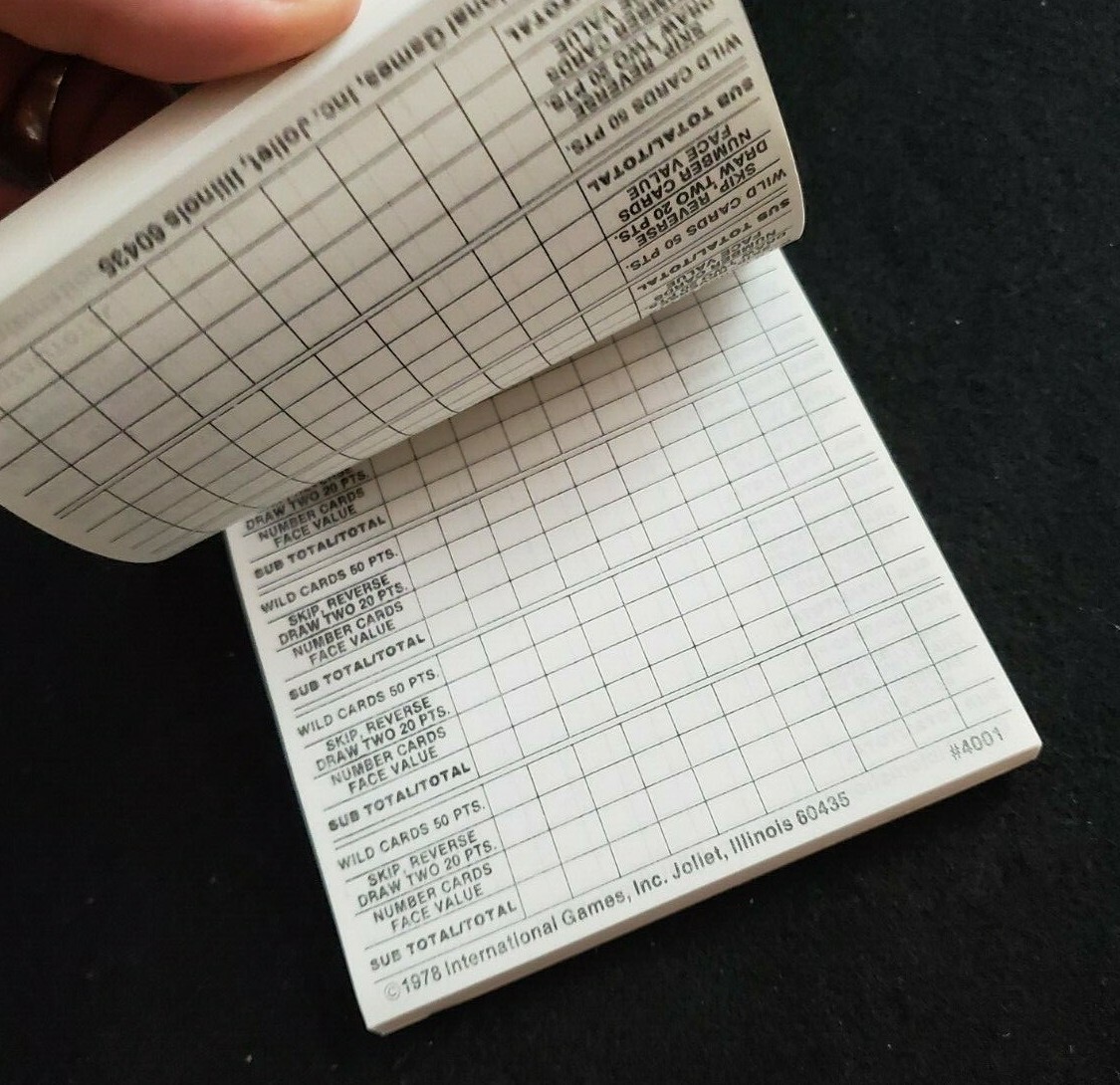 VINTAGE UNO SCORE PAD Replacement Part #4001 1978-1981 International Games
