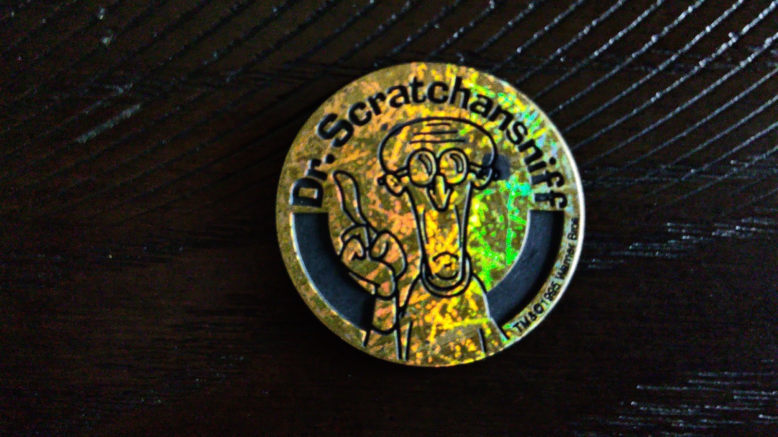Animaniacs Gold Holographic Dr. Scratchansniff POG Branded Slammer