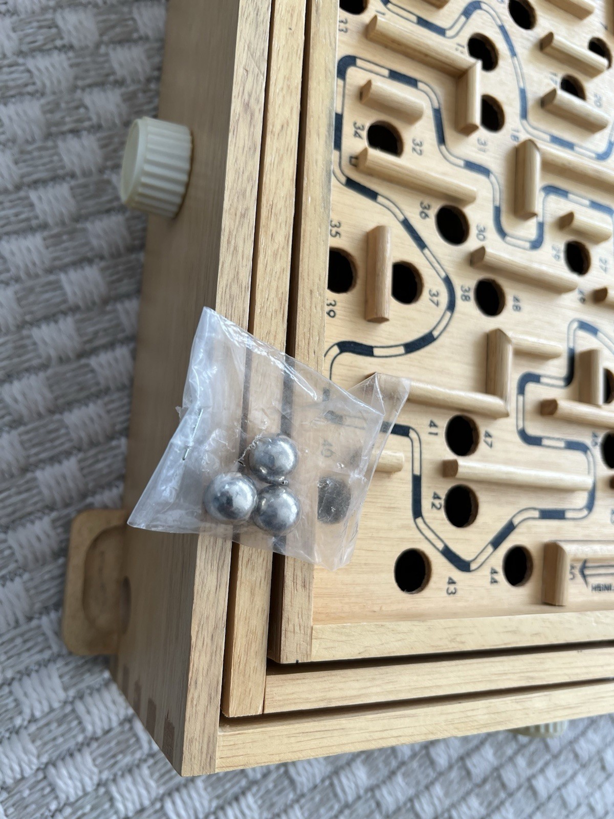 Vintage 1970s Labyrinth Wood Maze Balance Strategy Game w Marbles 9x11x2.5 Works