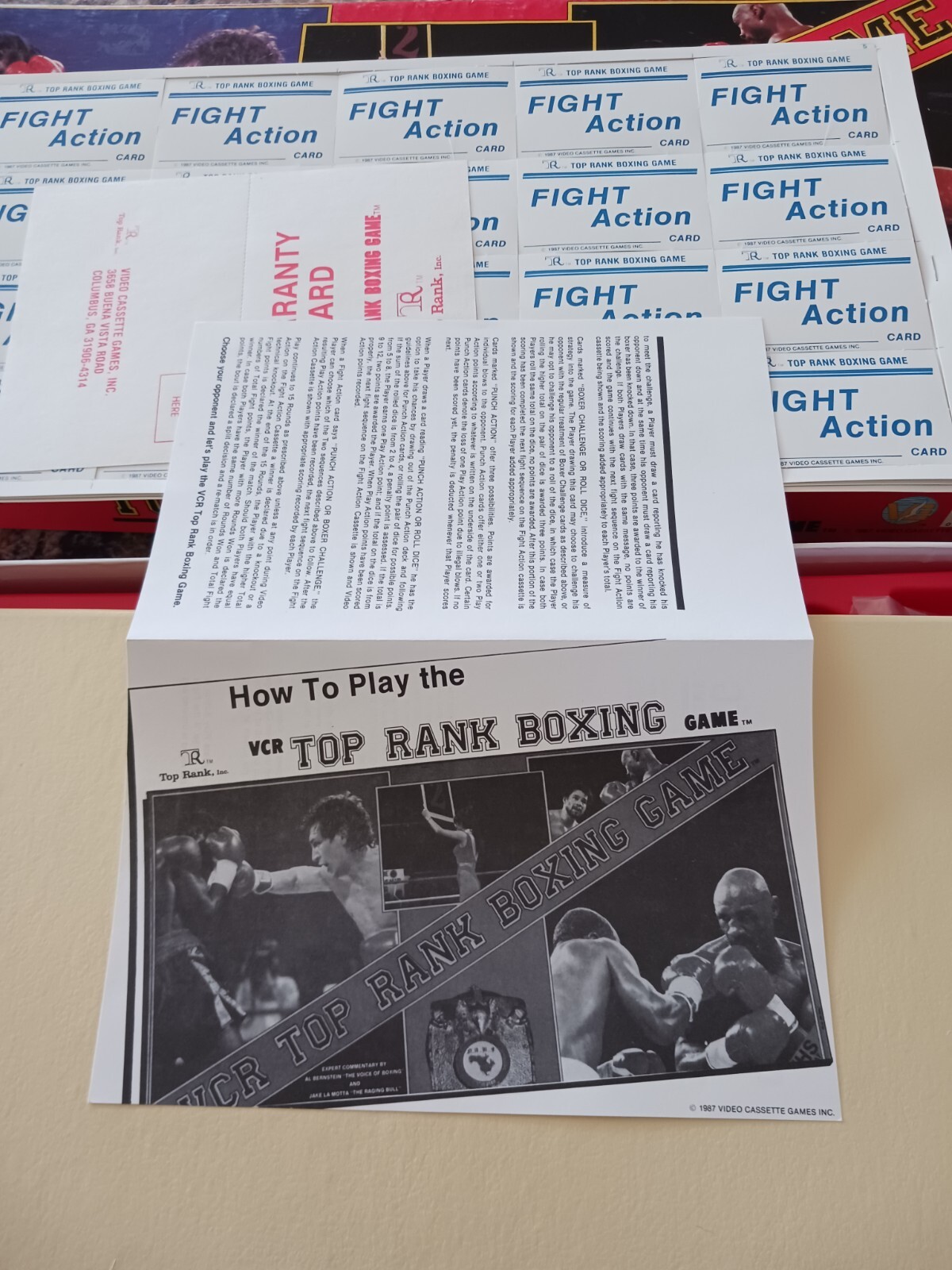 Video Cassette Games Boardgame VCR Top Rank Boxing Open But Unpunched.
