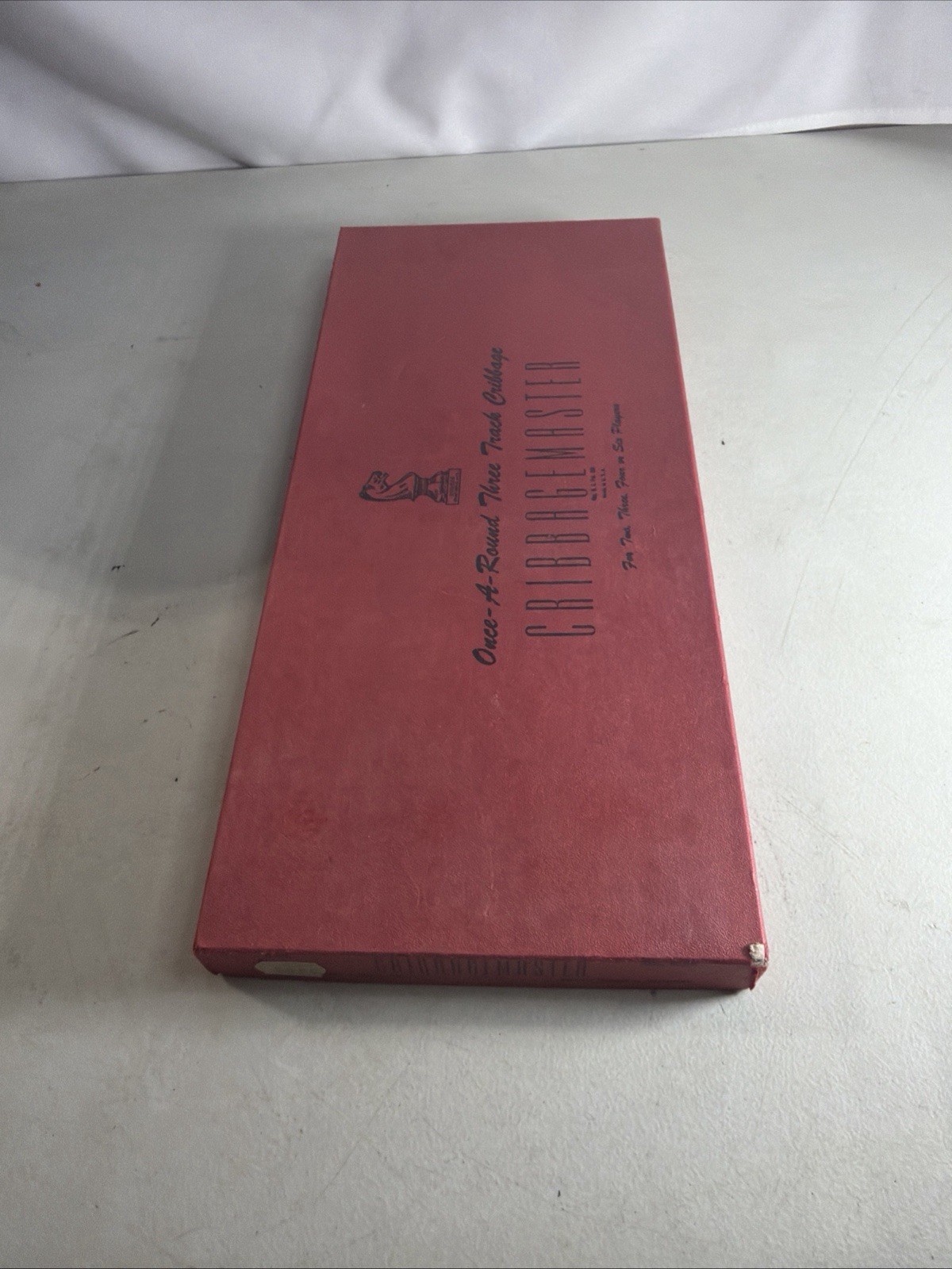 VTG Drueke Cribbage Master Wooden 3 Track Cribbage Board w Box & Pegs USA