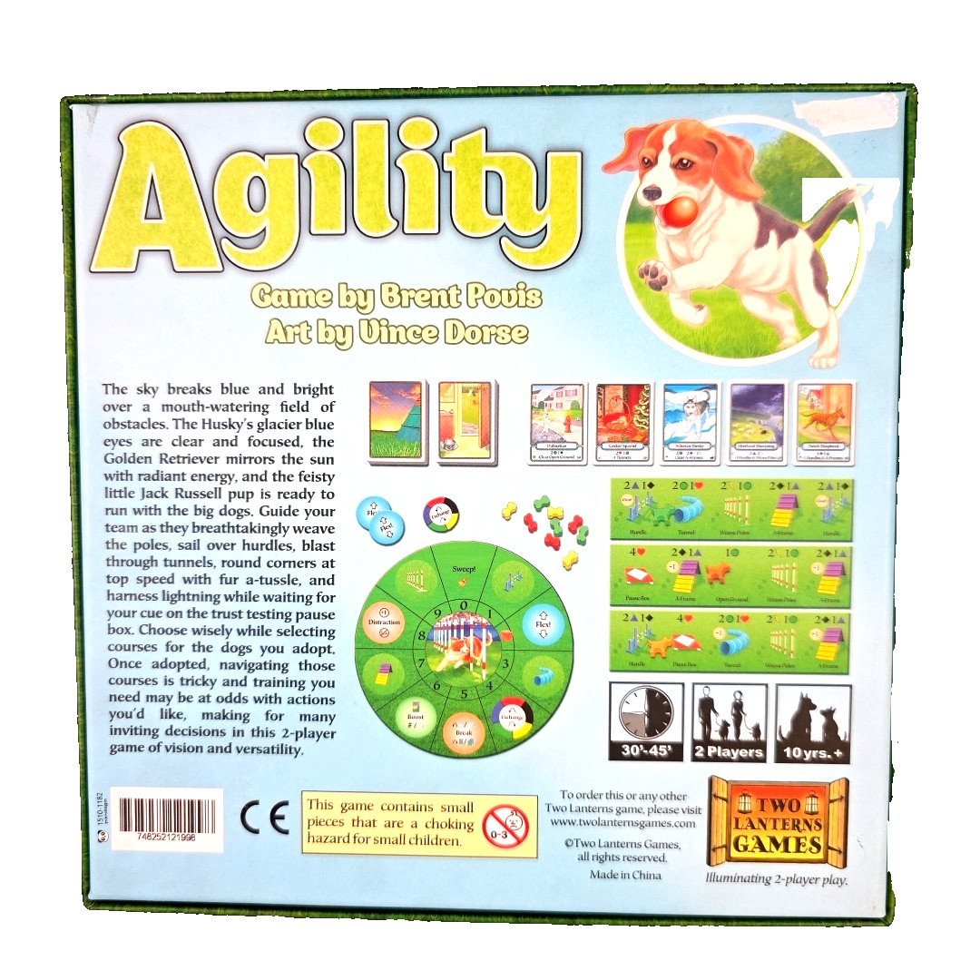 Agility Board Game 2-Player Dog Training Two Lanterns Unpunched Golden Geek