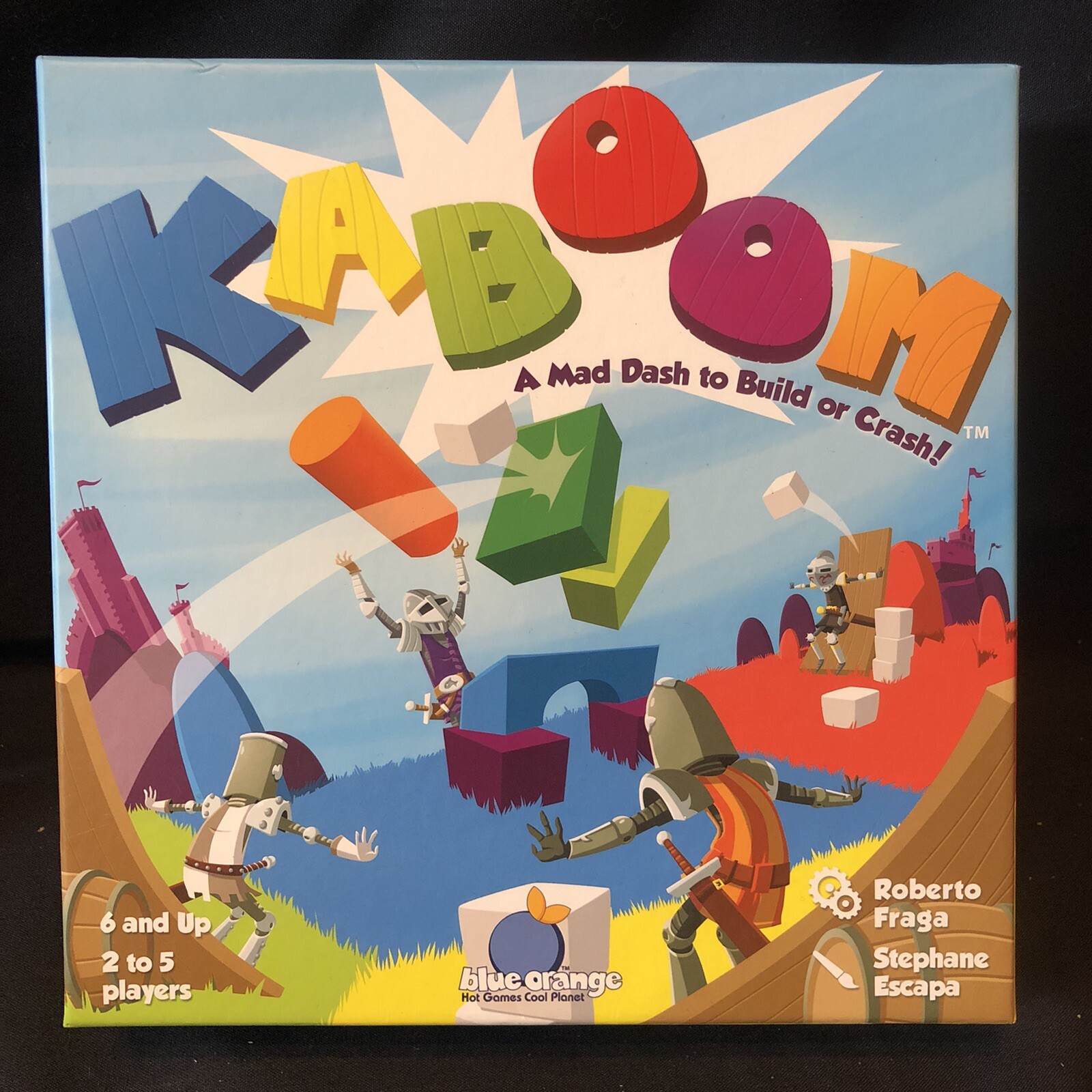 Kaboom A Mad Dash to Build or Crash Board Game EUC 100% COMPLETE ~ block towers