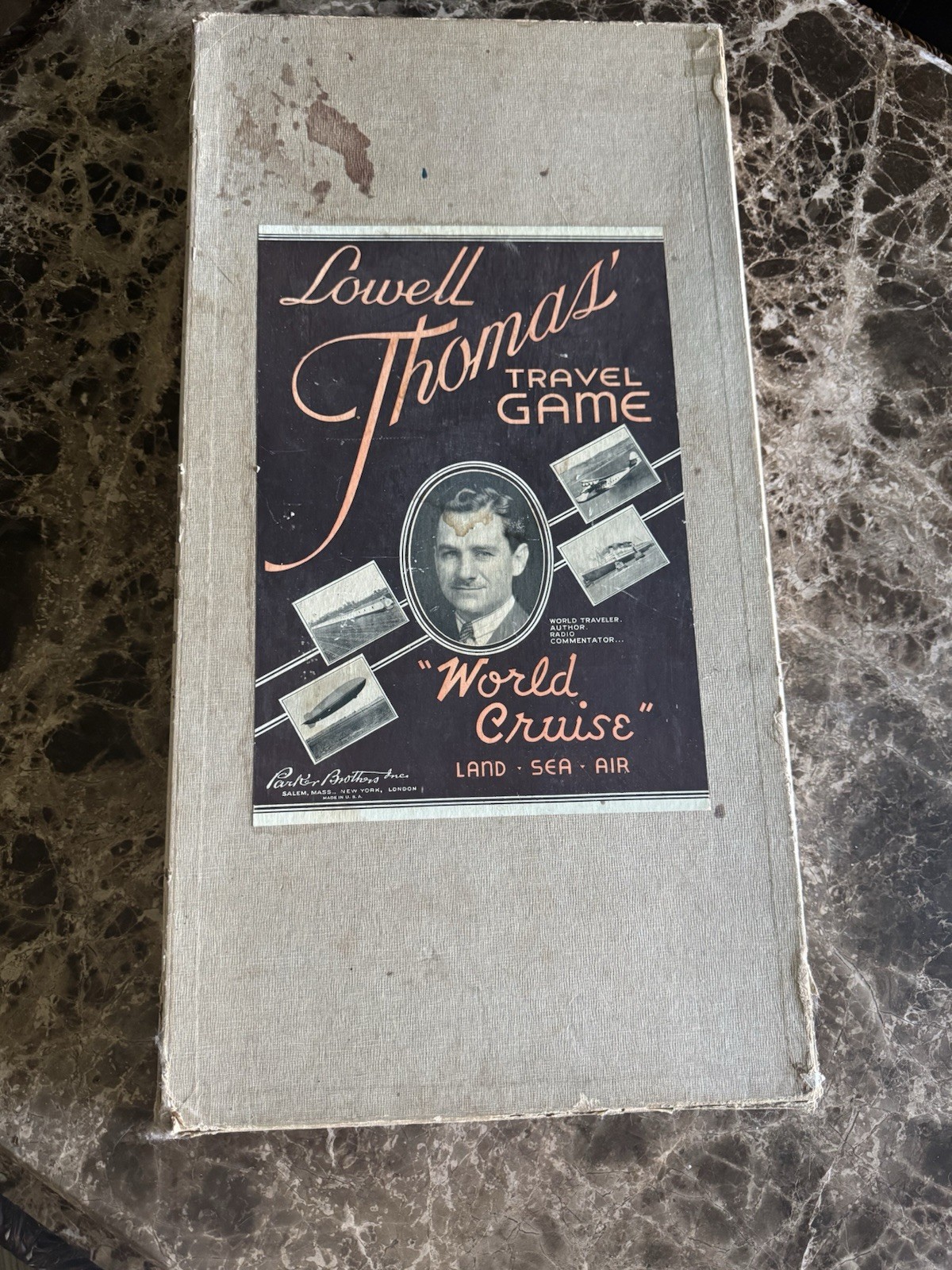 RARE Lowell Thomas Travel Game World Cruise 1937 Parker Bros. GAME BOARD ONLY