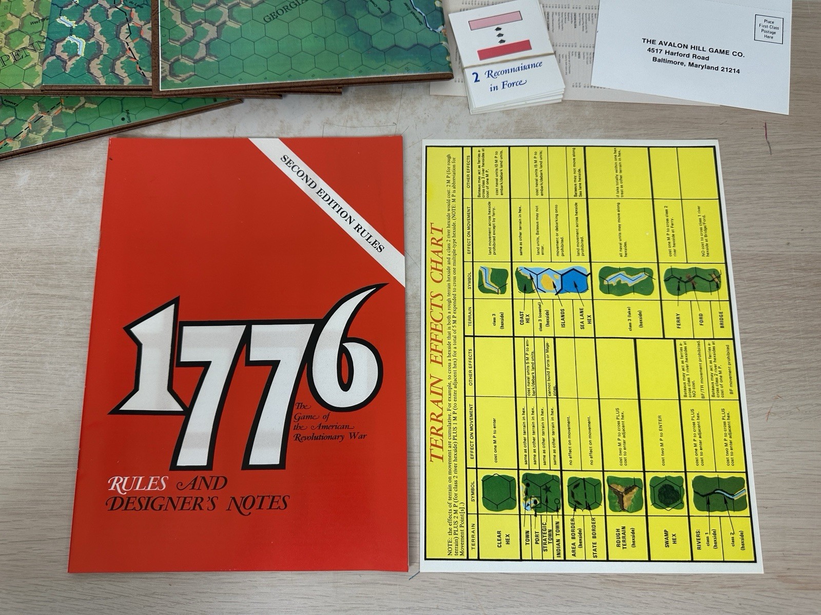 1776 Avalon Hill Game of the American Revolutionary War 1974 UNPUNCHED, UNPLAYED