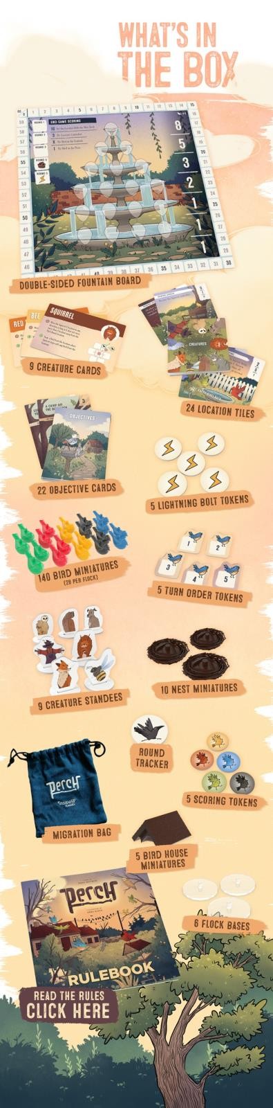 Perch with Kickstarter Gift by Inside Up Games – SEALED