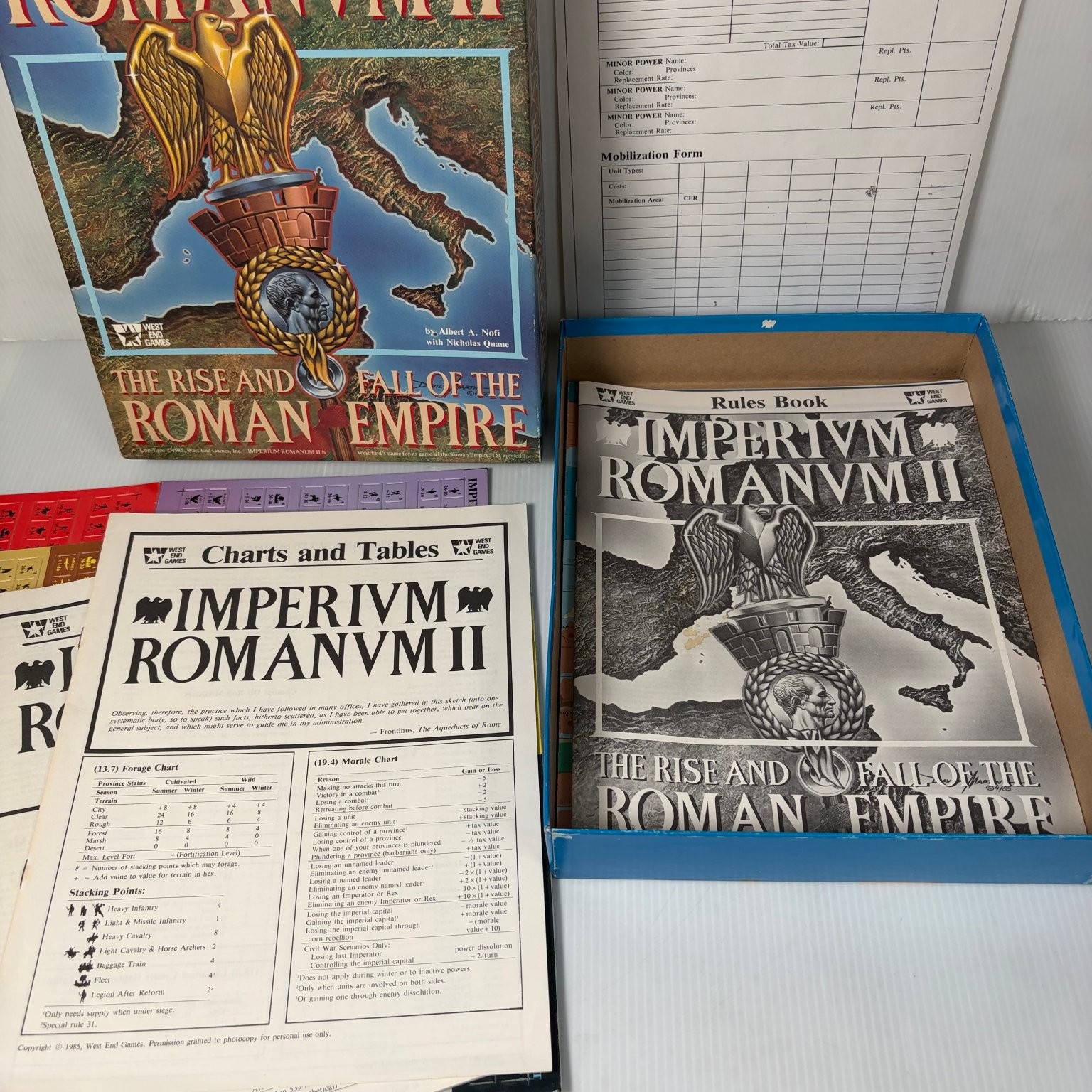 Imperium Romanum II West End Games Board Game Unpunched Unplayed w/ Errata