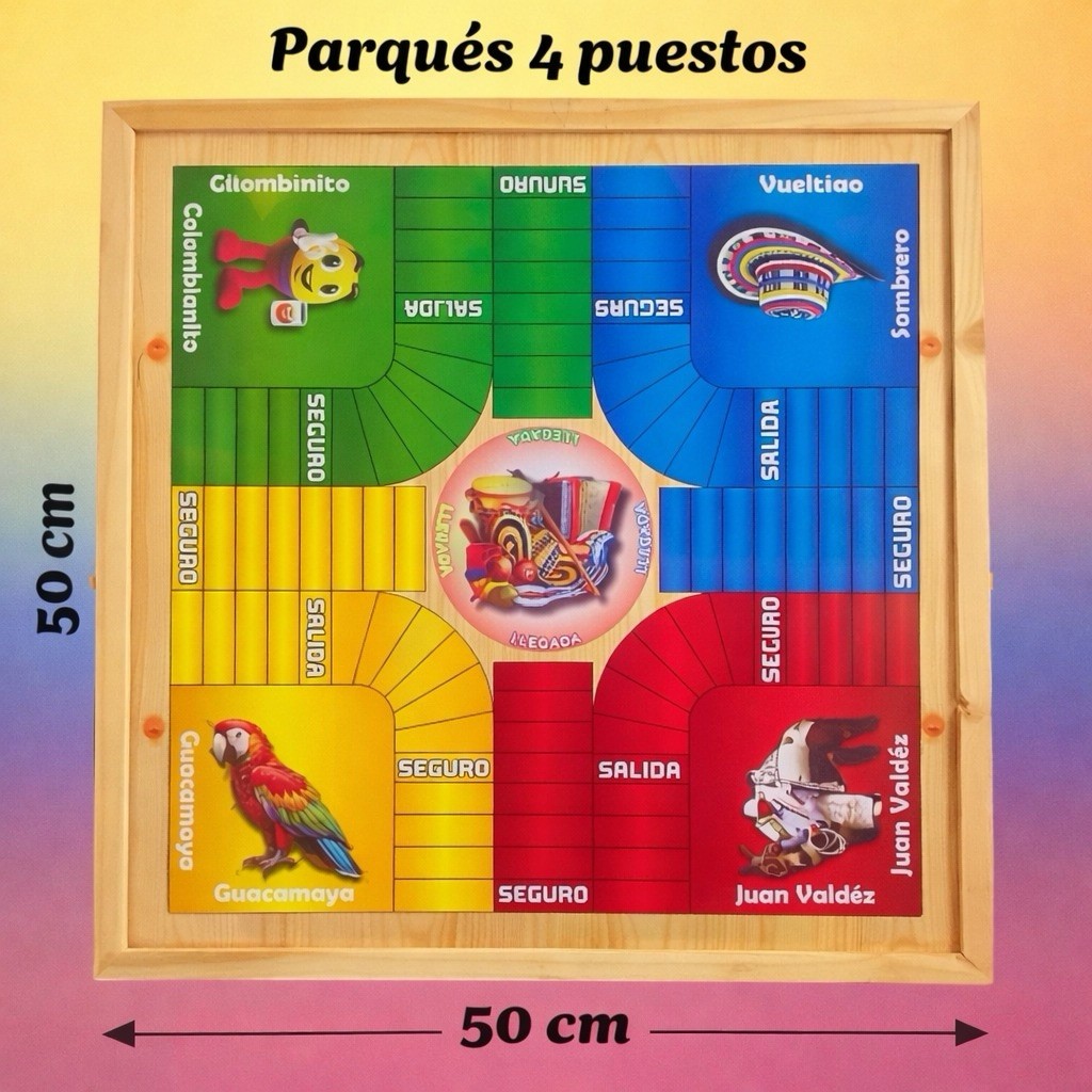 Parqués Colombiano Para 4 Y 6 Jugadores, Juego Colombiano, Colombian Parchís