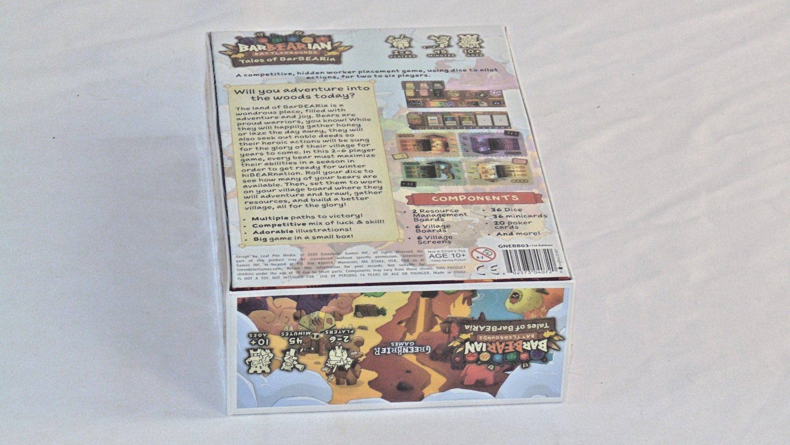 BarBEARian Battlegrounds Tales of BarBEARia Board Game Greenbrier Games Sealed