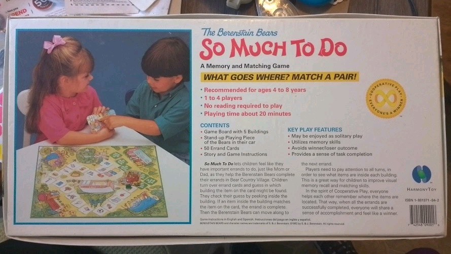 The Berenstain Bears So Much To Do Board Game Vintage Complete