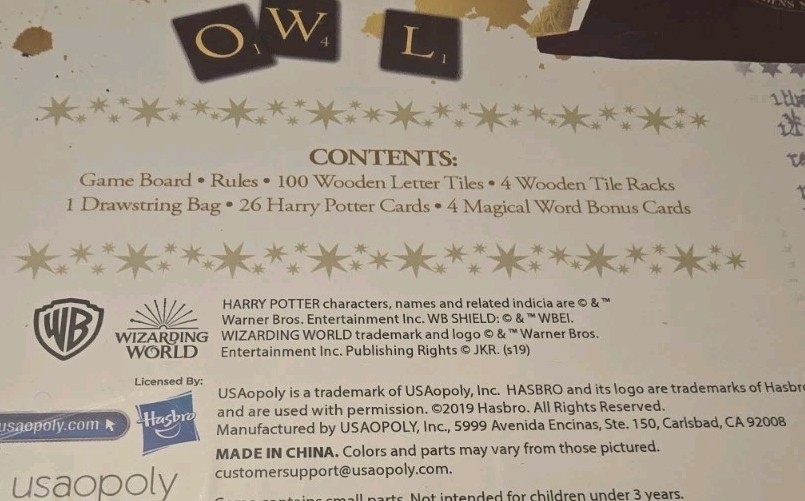 Harry Potter Scrabble Game – Brand New – Sealed Box – Complete