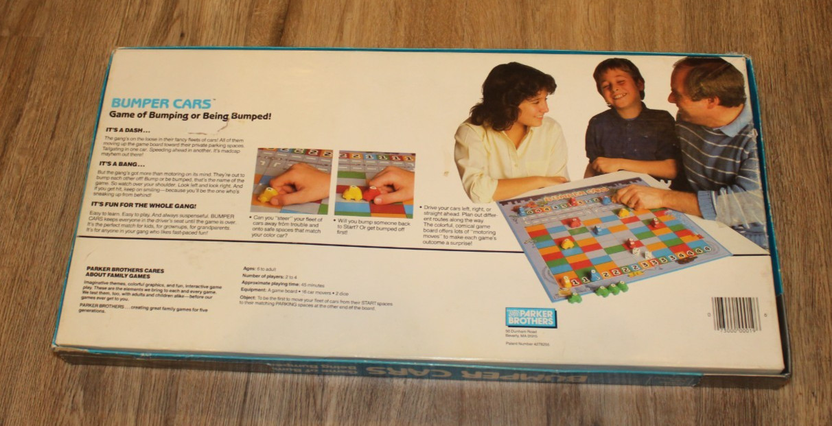 Vintage 1987 BUMPER CARS Board Game Parker Brothers