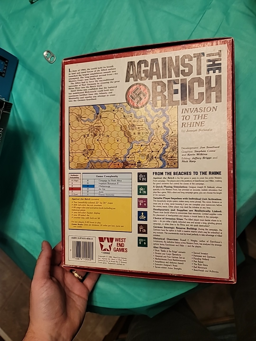 *USED* Against The Reich West End Games PUNCHED PLAYED & COMPLETE