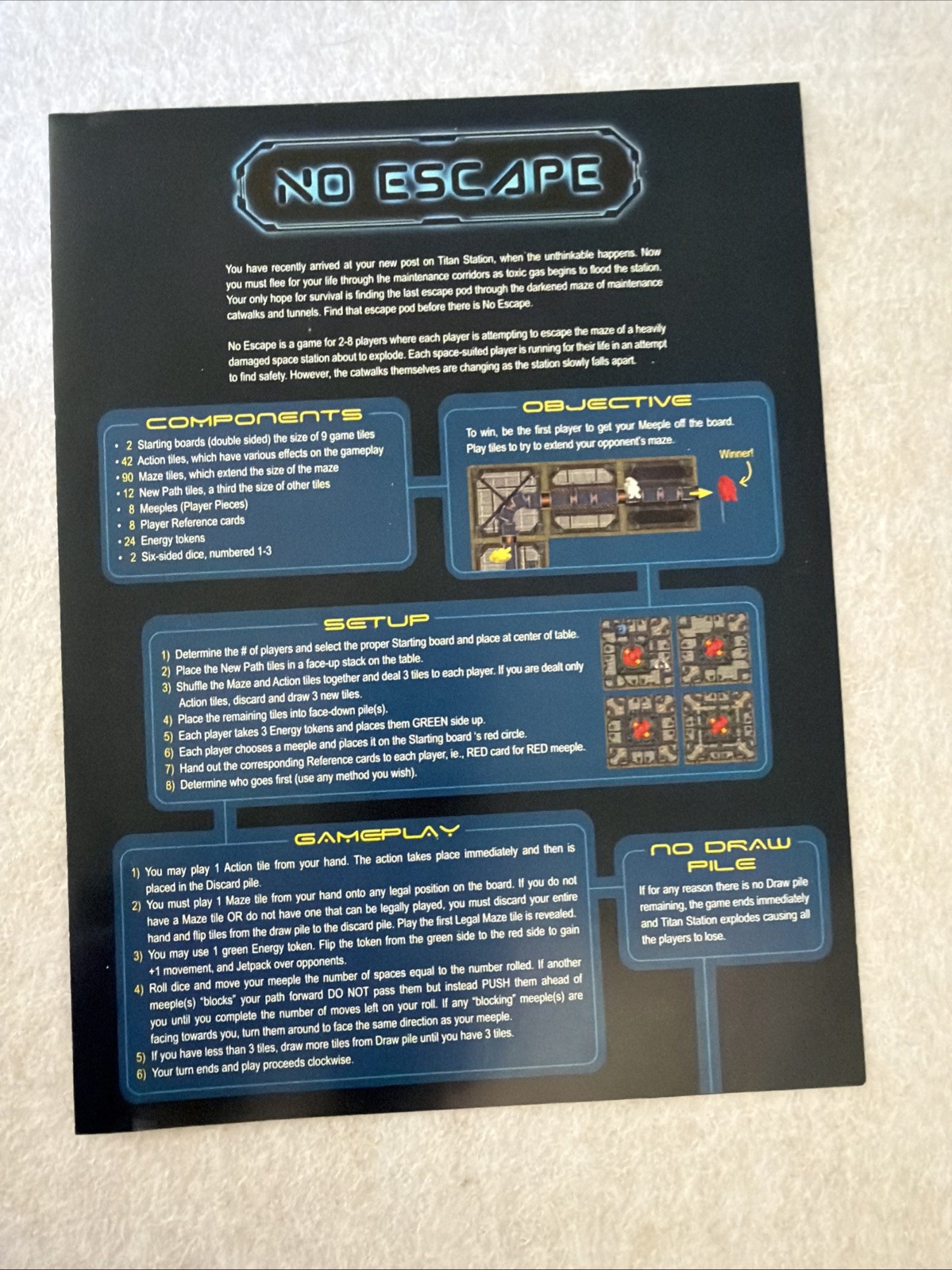 No Escape: Strategic Maze-Building Board Game – Titan Station Escape Adventure