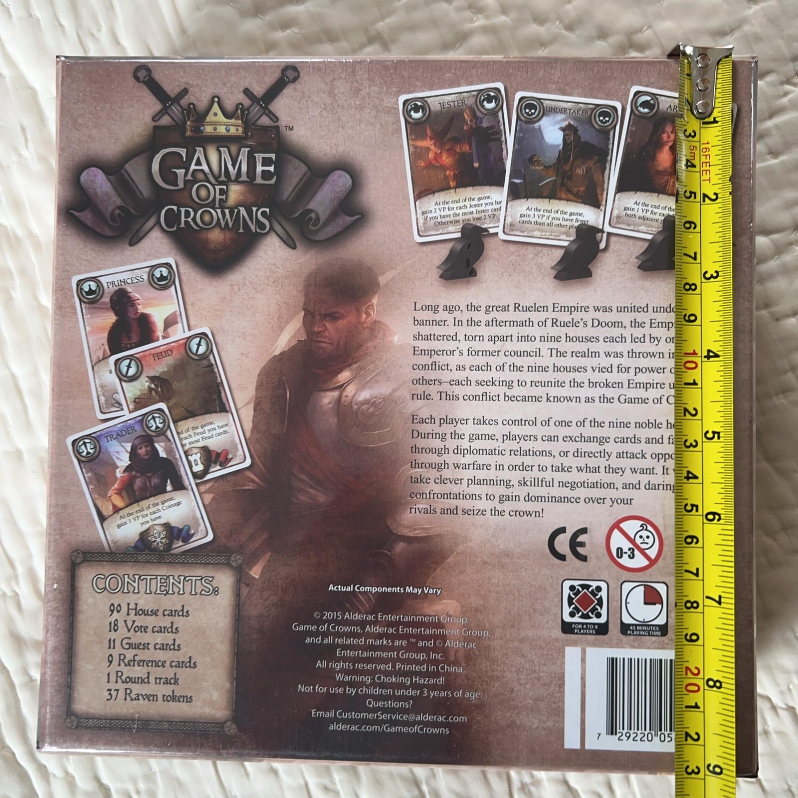 Alderac Entertainment Group Game Of Crowns Strategy Board Game 2015 Complete