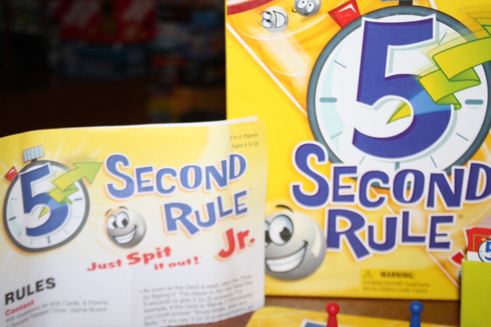 5 Second Rule JR. Board Game – Just Spit It Out! Ages 5 and Up -PlayMonster 2016