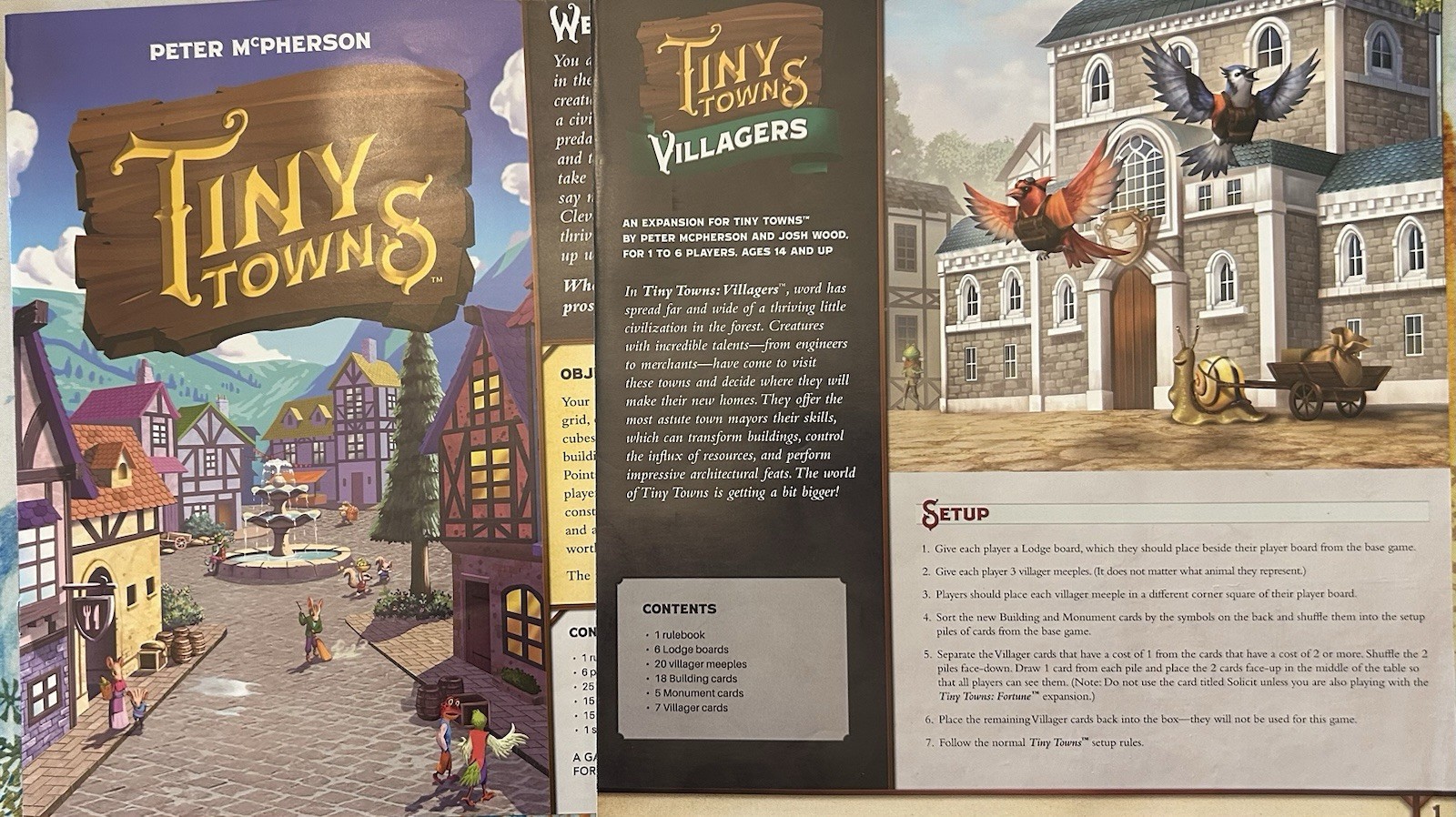 AEG Tiny Towns Board Game Plus Villagers Expansion Complete