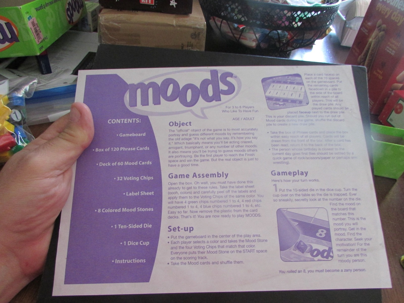 Moods (3-8 Players, Adult Ages) Hasbro Board Game 100% COMPLETE