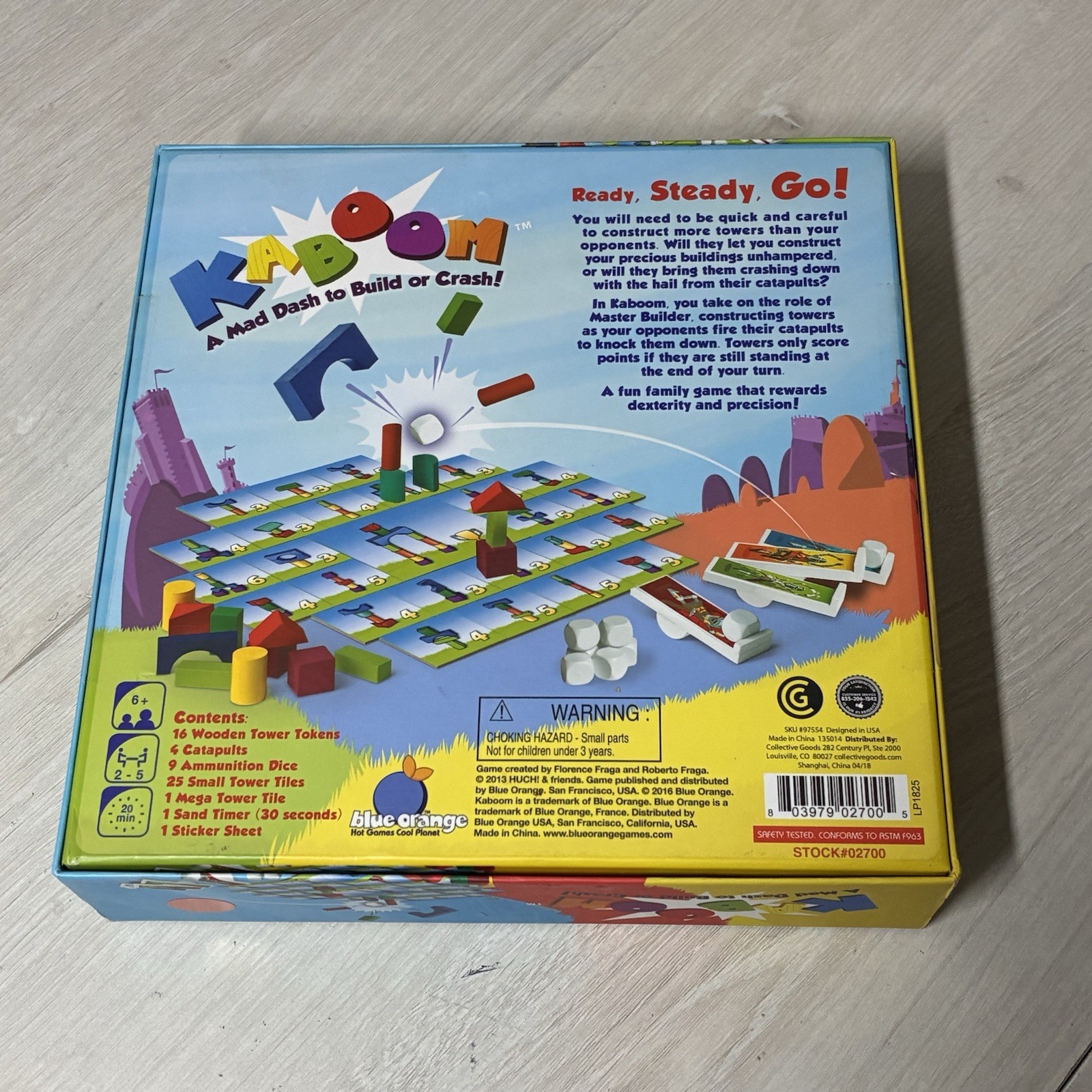 Blue Orange Kaboom Stacking Crashing Building Board Game Strategy 90% Complete