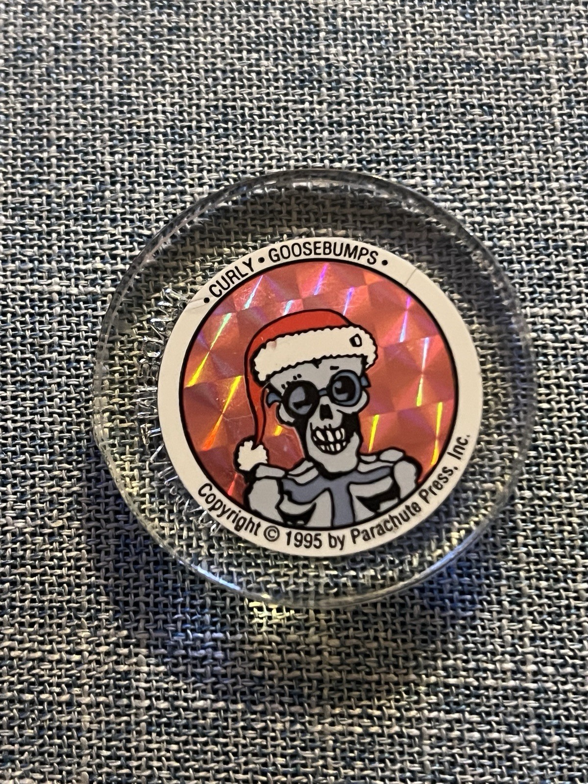 Vintage 1995 Goosebumps Curly Hologram POG Slammer Lot with Gotcha Storage Case