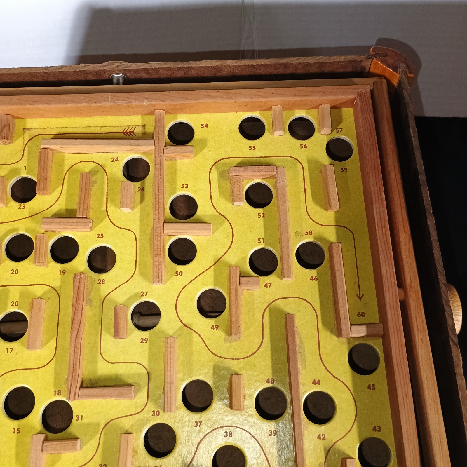 Wooden Tilt Game Marble Labyrinth Maze Original Box