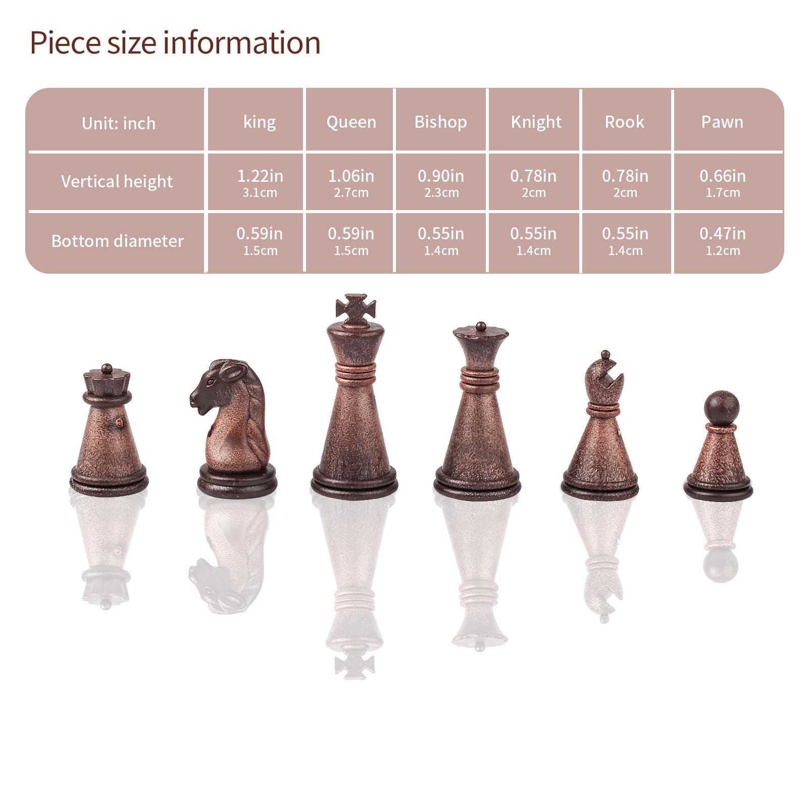 8Inch Mini Magnetic Travel Chess Set, Walnut-Style – Small Portable Pocket F