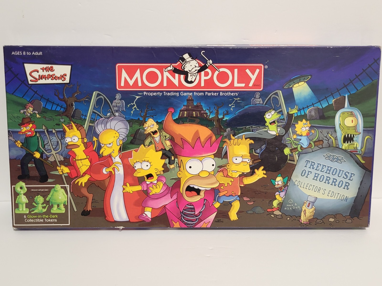 THE SIMPSONS TREE HOUSE OF HORROR Monopoly GLOW-IN-THE-DARK Board Game DVD READ