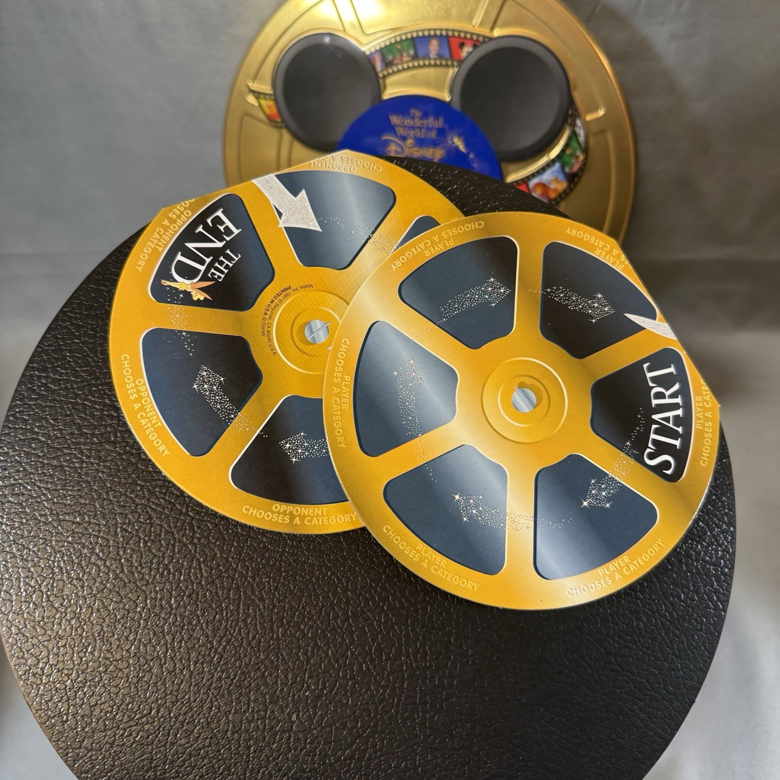 The Wonderful World Of Disney Trivia Game, Gold Tin, 1997 Mattel, Good Condition