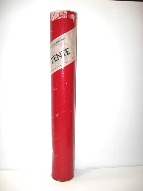 Vintage Pente Board Game Red Tube Edition w/3 Sets Playing Pieces-Stones 1 Extra