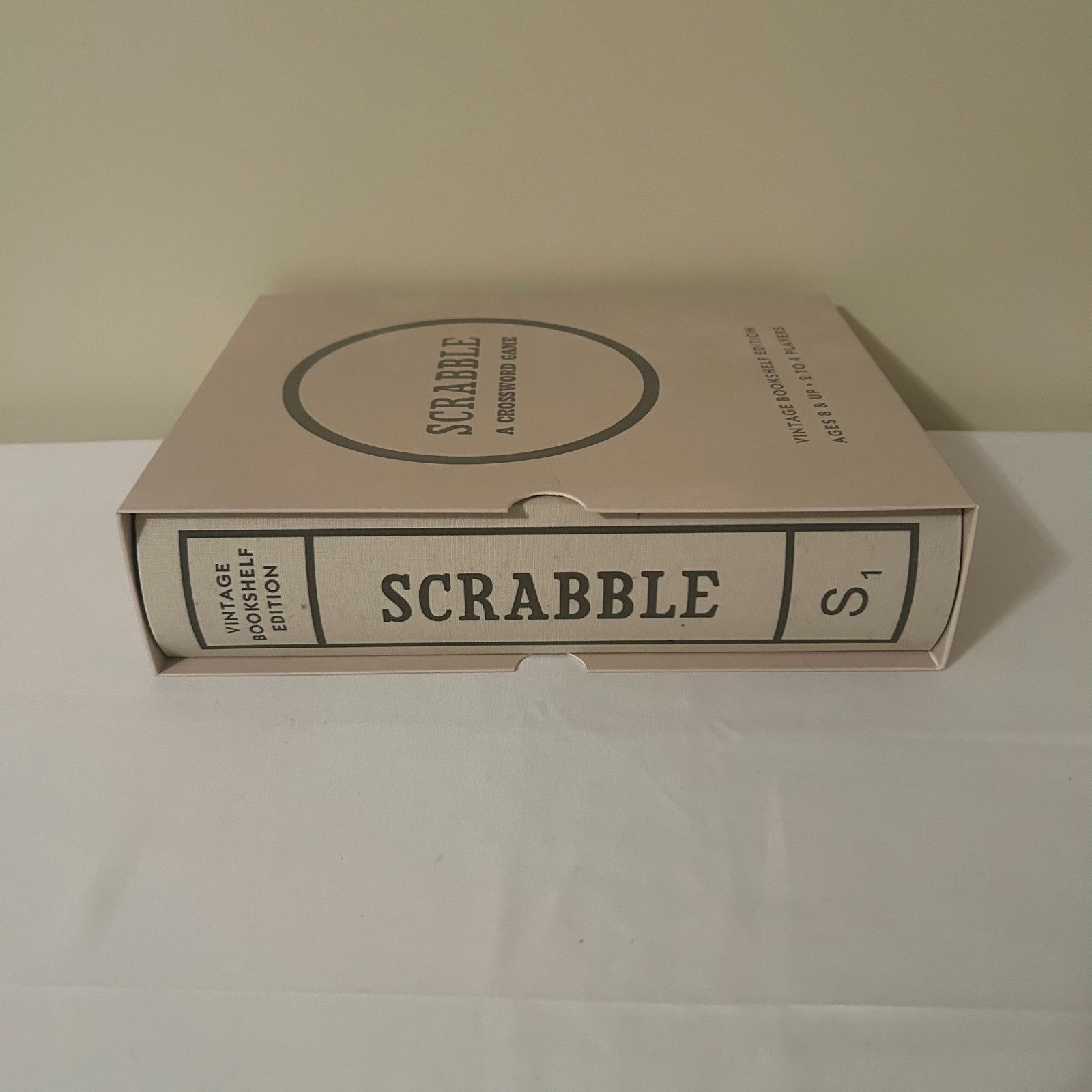 Scrabble Crossword Game Vintage Bookshelf Edition Open Box