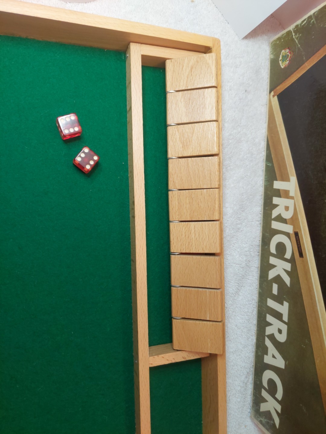 Vintage Brio of Sweden Trick-Track Dice Board Game Shut The Box Original *READ*