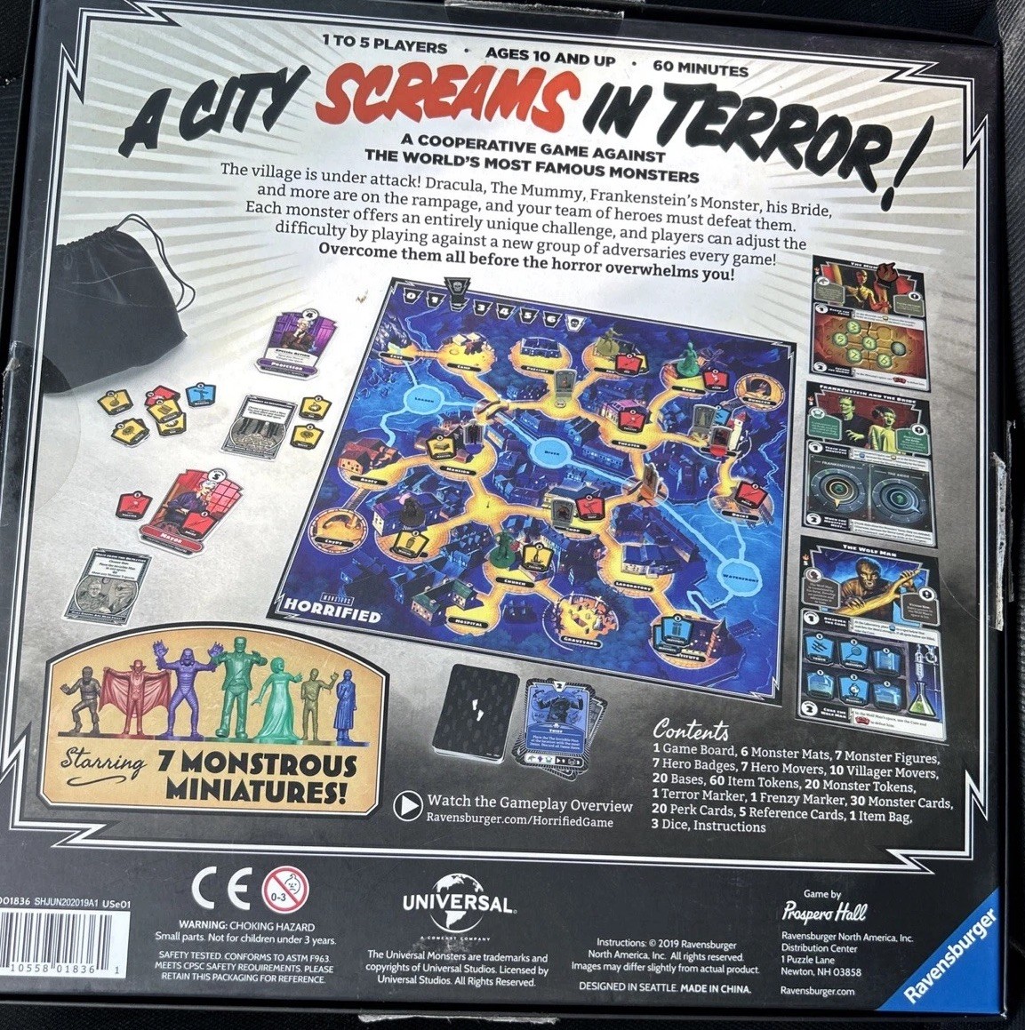 Horrified Monsters Board Game Universal Studios – Horror Movie Edition Complete