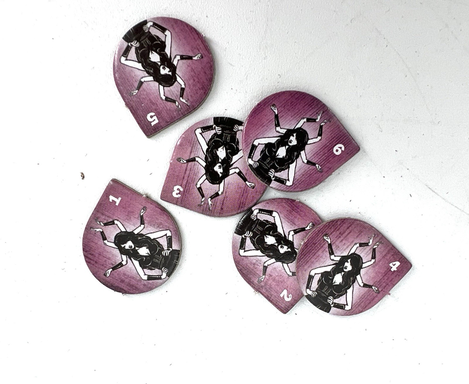 Betrayal at House on the Hill 2nd ed Replacement All 6 Magenta Monster Tokens