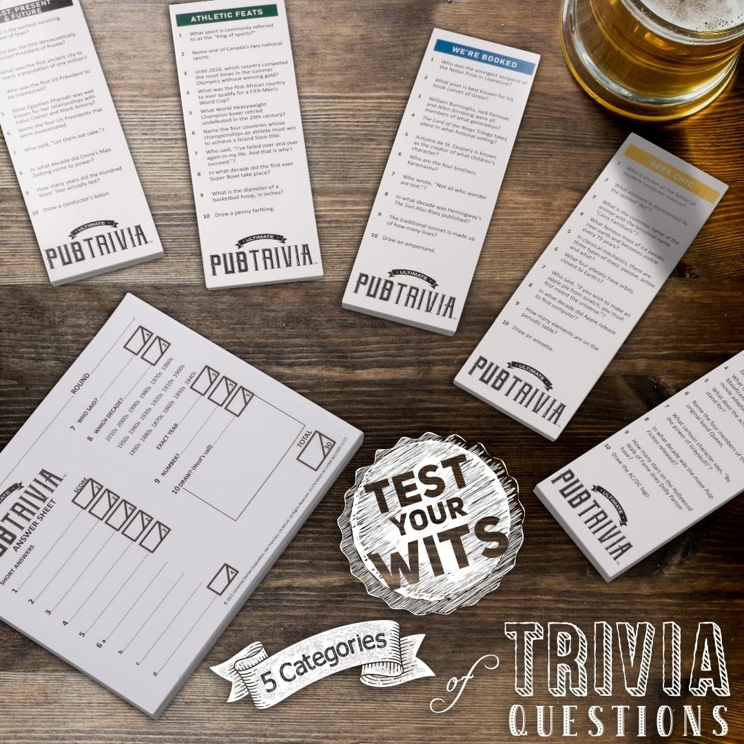 Ultimate Pub Trivia Team Game 4 or More Loving Players Ages 12 and Up