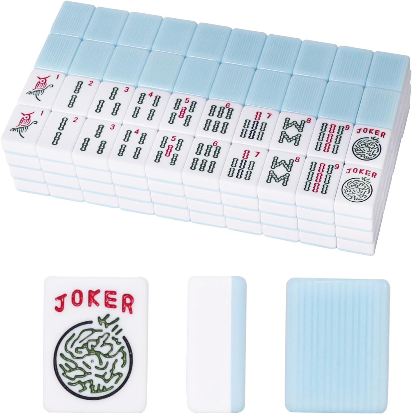 American Mahjong Tiles Set, 166Pcs 1.2’’ Light Blue Tiles Only Set