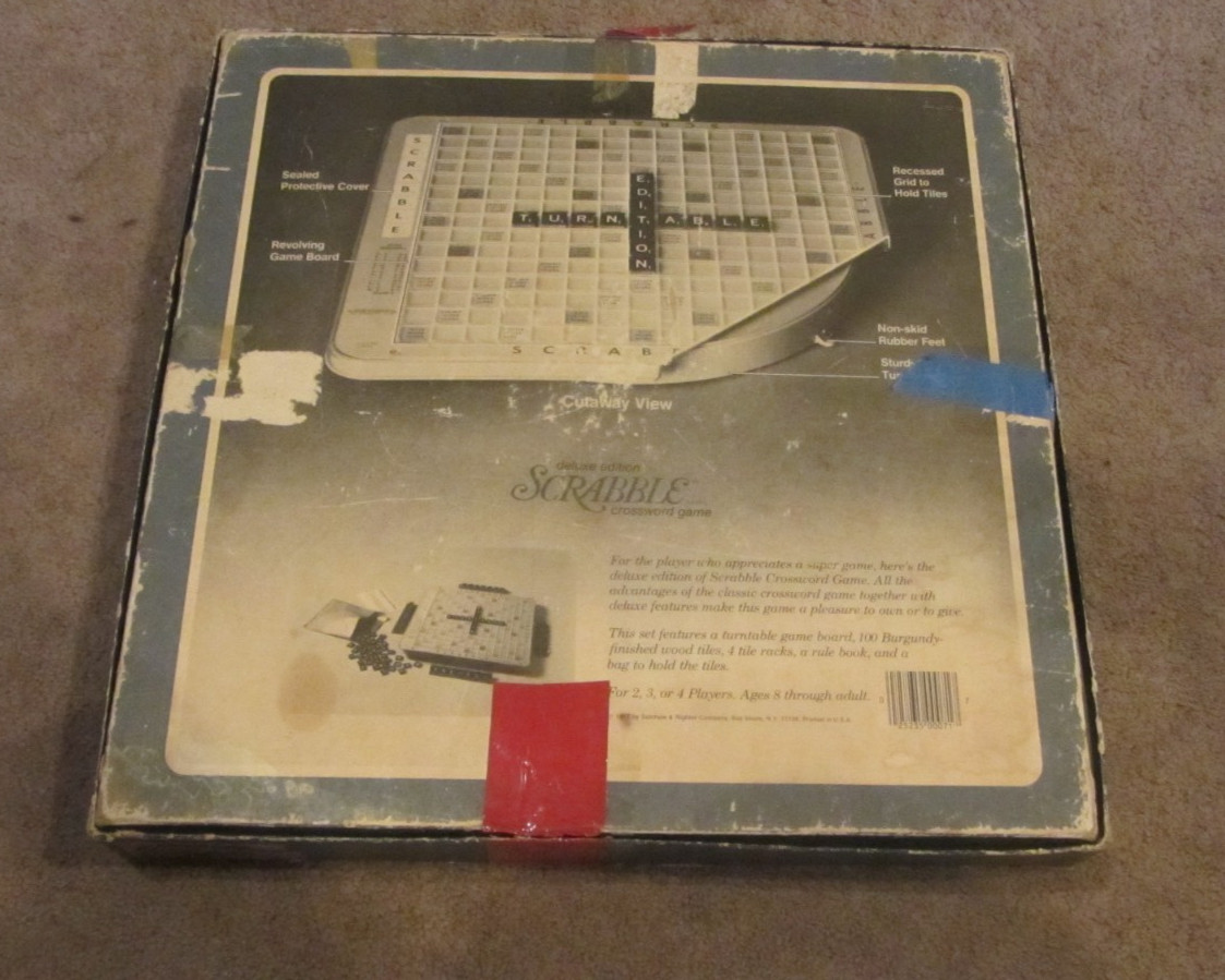 Vintage Scrabble Crossword Game Deluxe Edition Turntable Selchow & Righter 1977