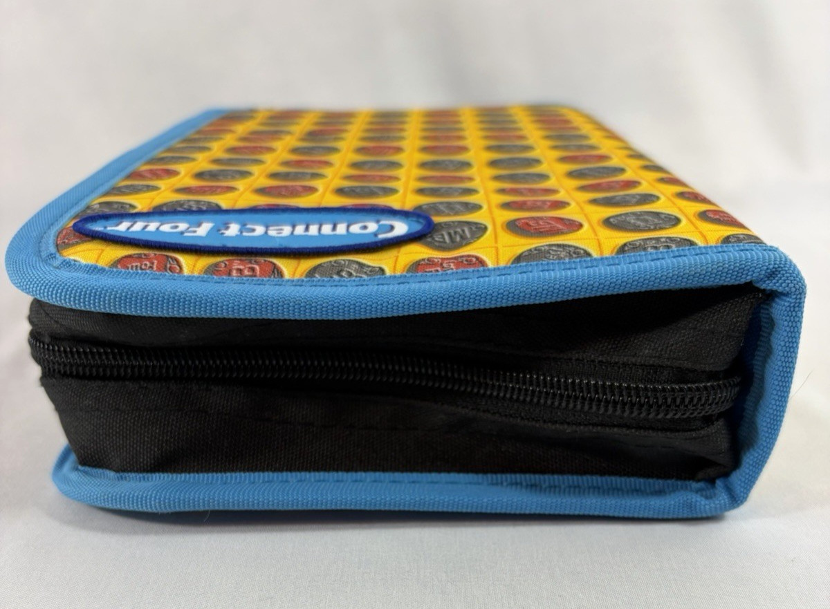 Connect 4 Four Travel Folio Board Game Zipper w Fabric Carrying Case Hasbro