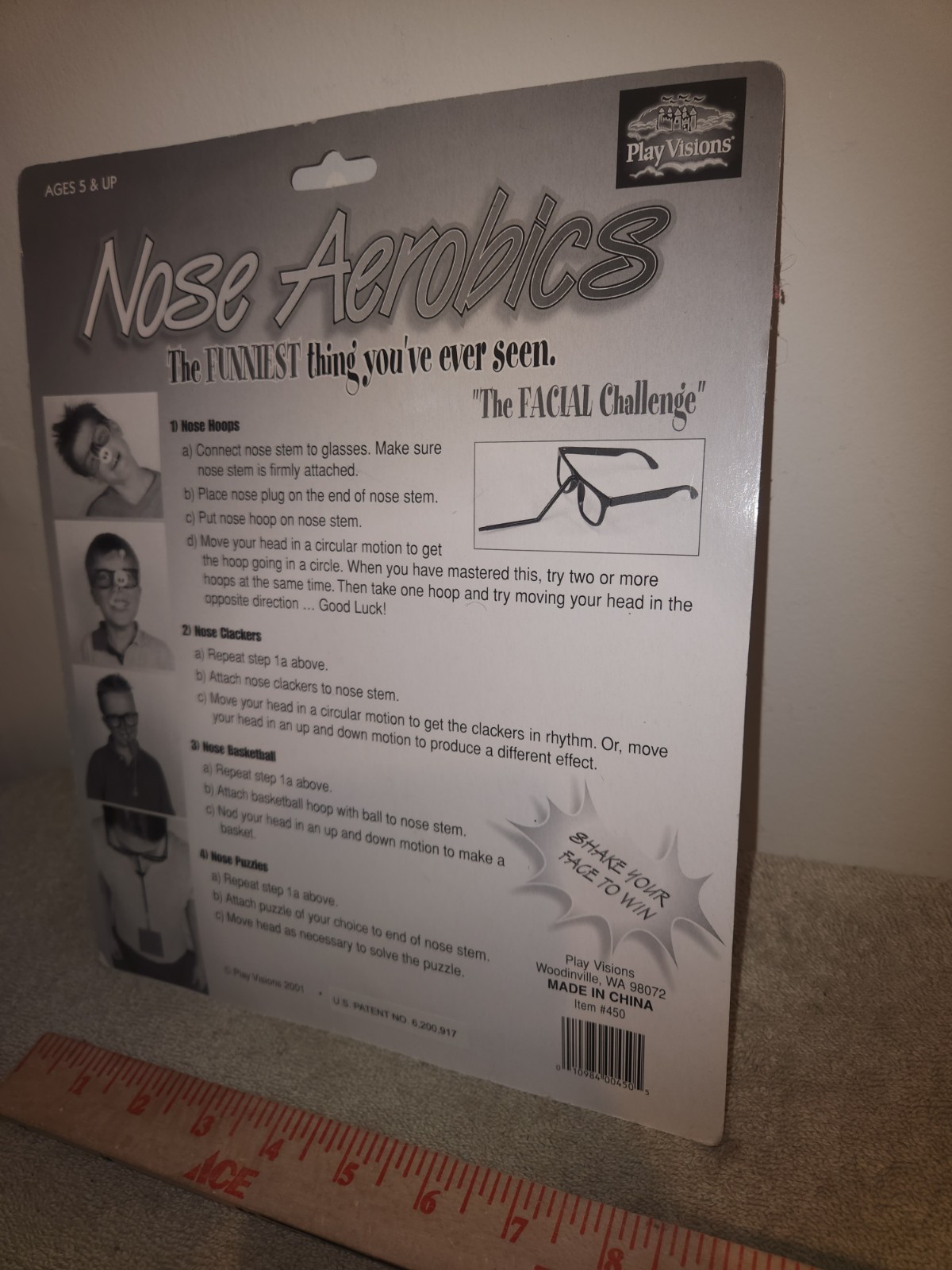 Nose Aerobics Balance Challenge Toy Game Glasses Play Visions Facial Challenge