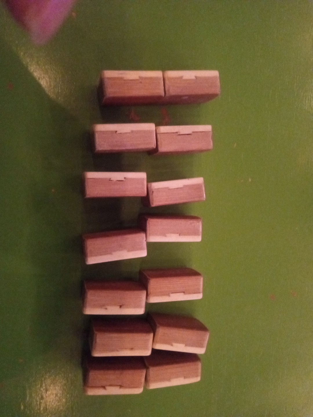 Mahjong Mah Jong 14qty Bone Bamboo Dovetail No Numbers Or Letters Free Shipping