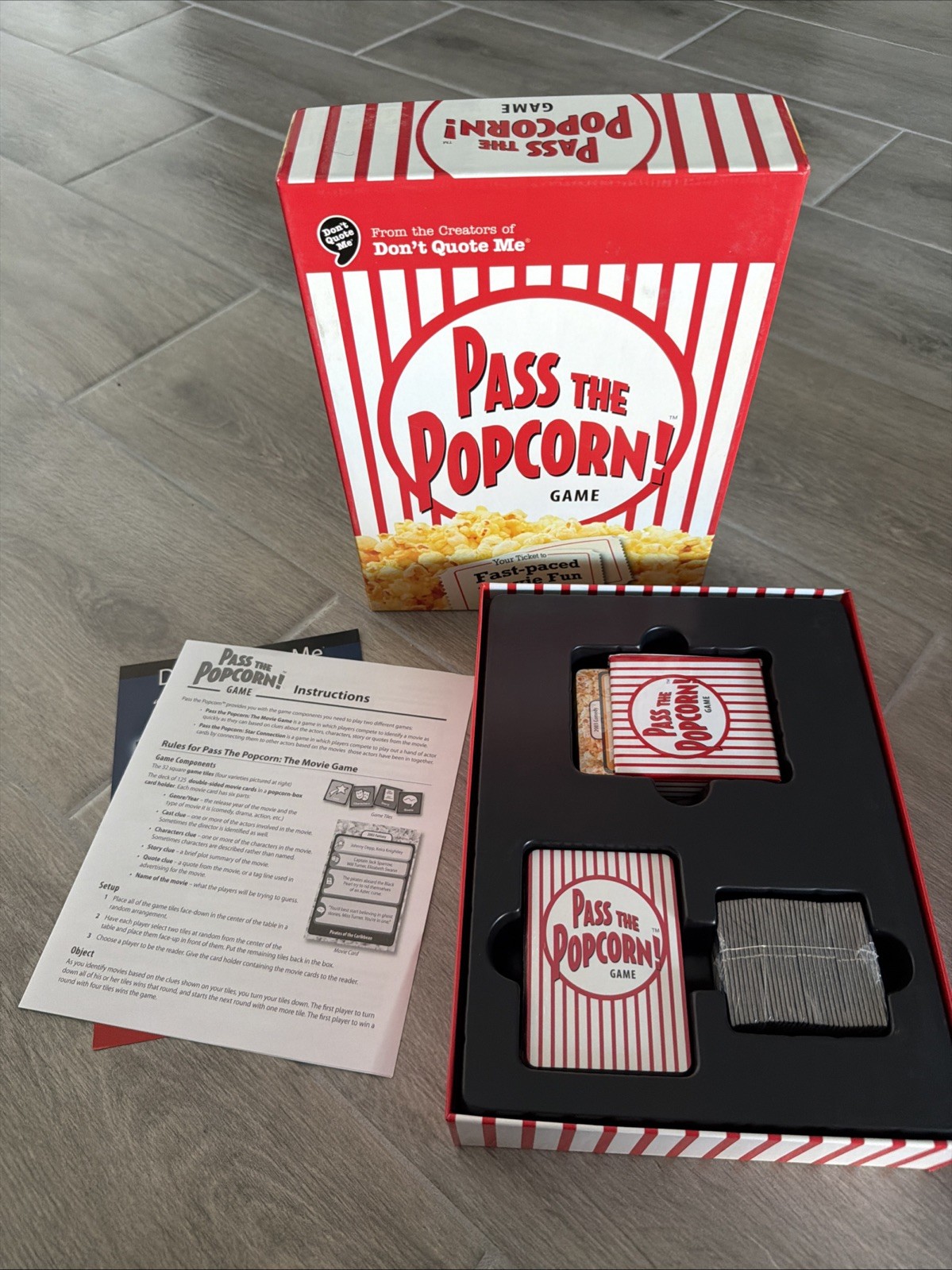 Pass the Popcorn! Movie Trivia Game – Fast Paced Movie Fun- Same Day Ship!